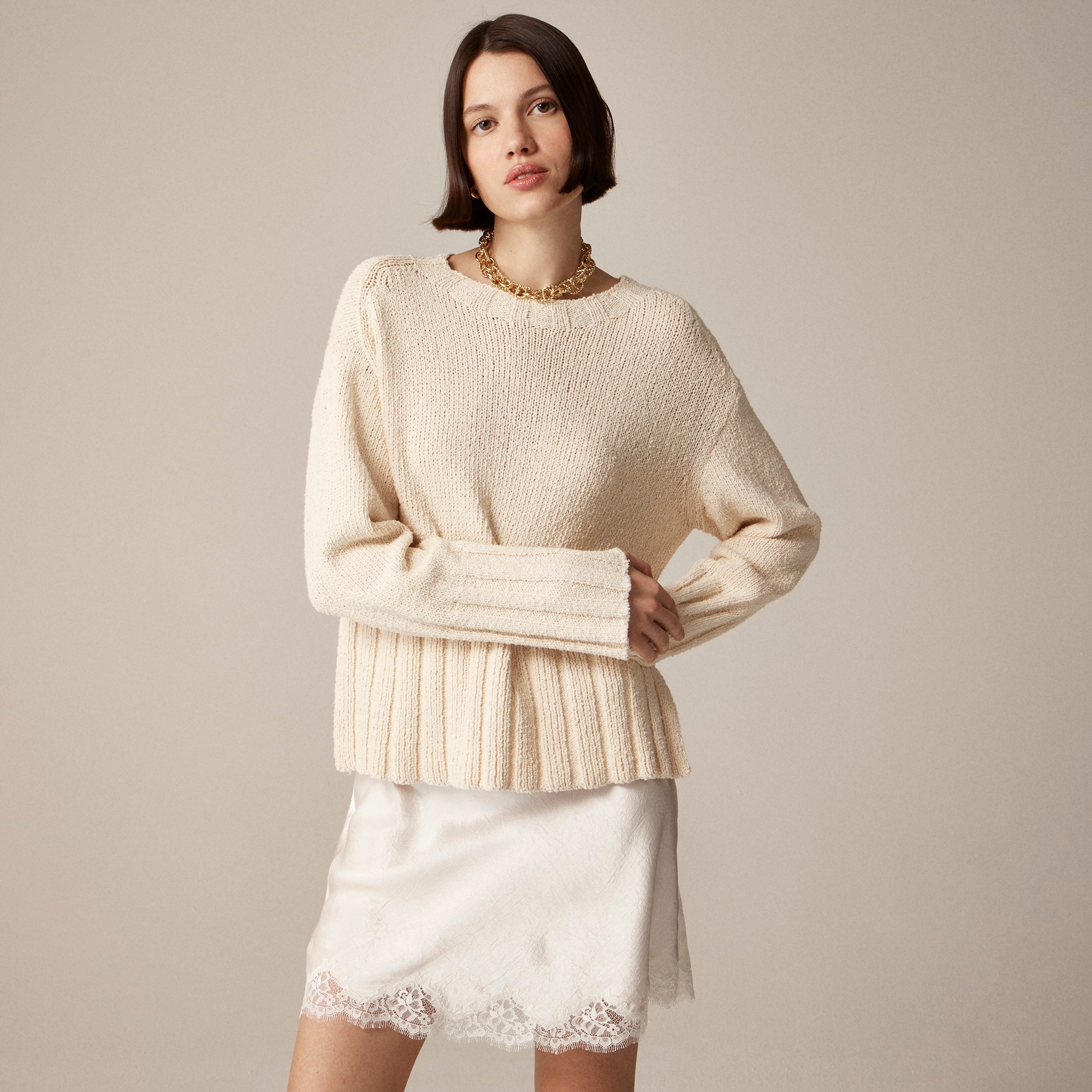 womens Marina sweater in textured cotton blend