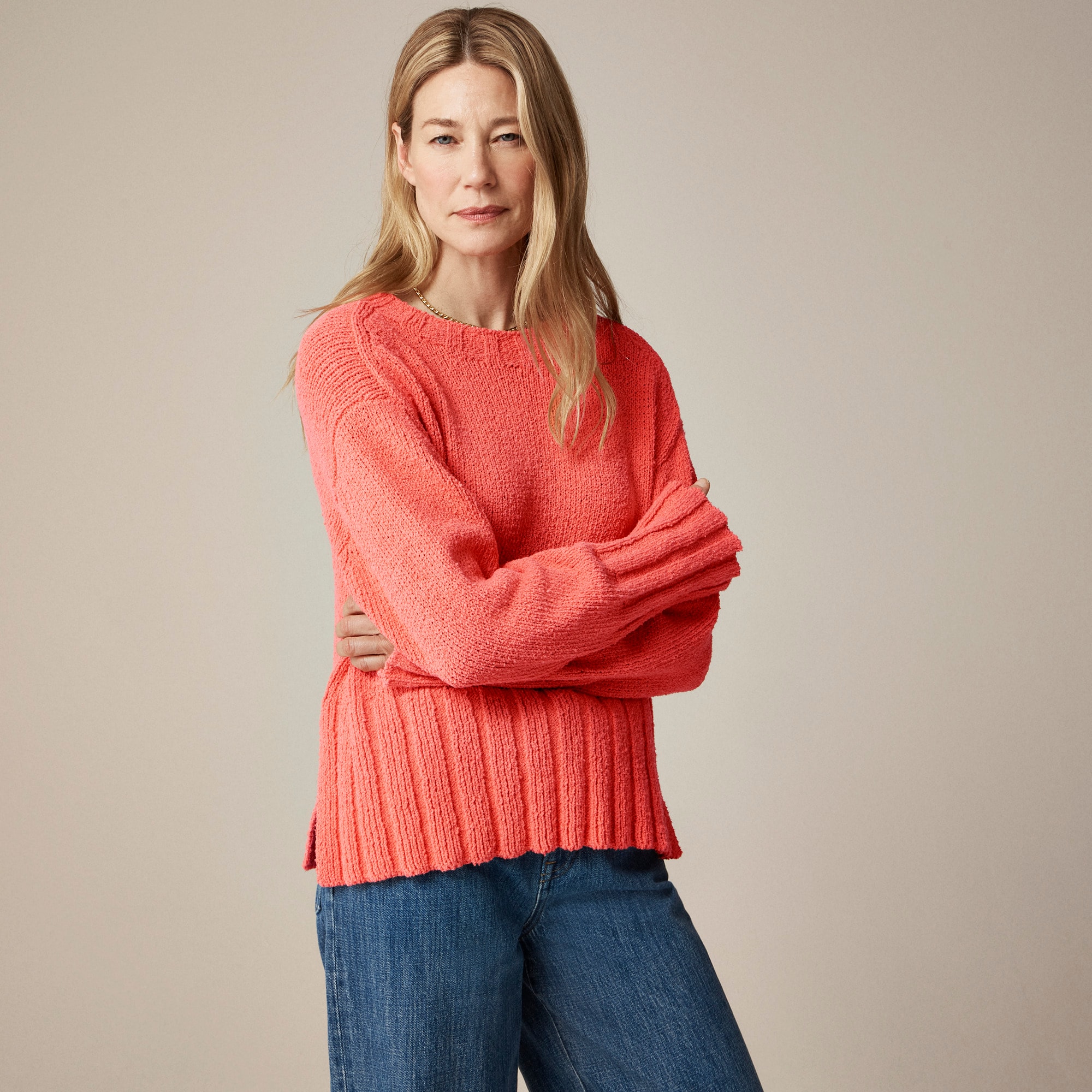 womens Marina sweater in textured cotton blend
