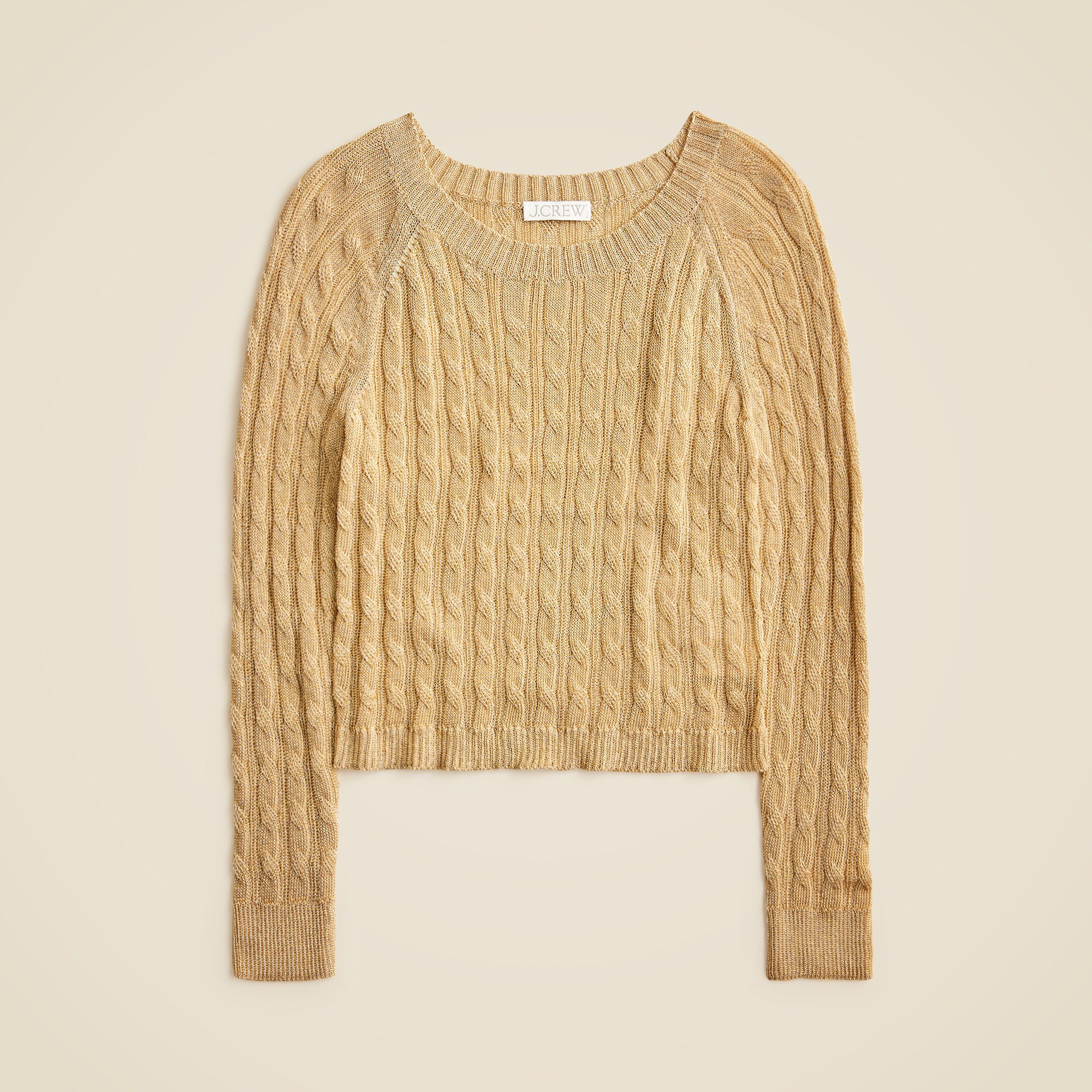 Collection cable-knit sweater with Lurex® metallic threads