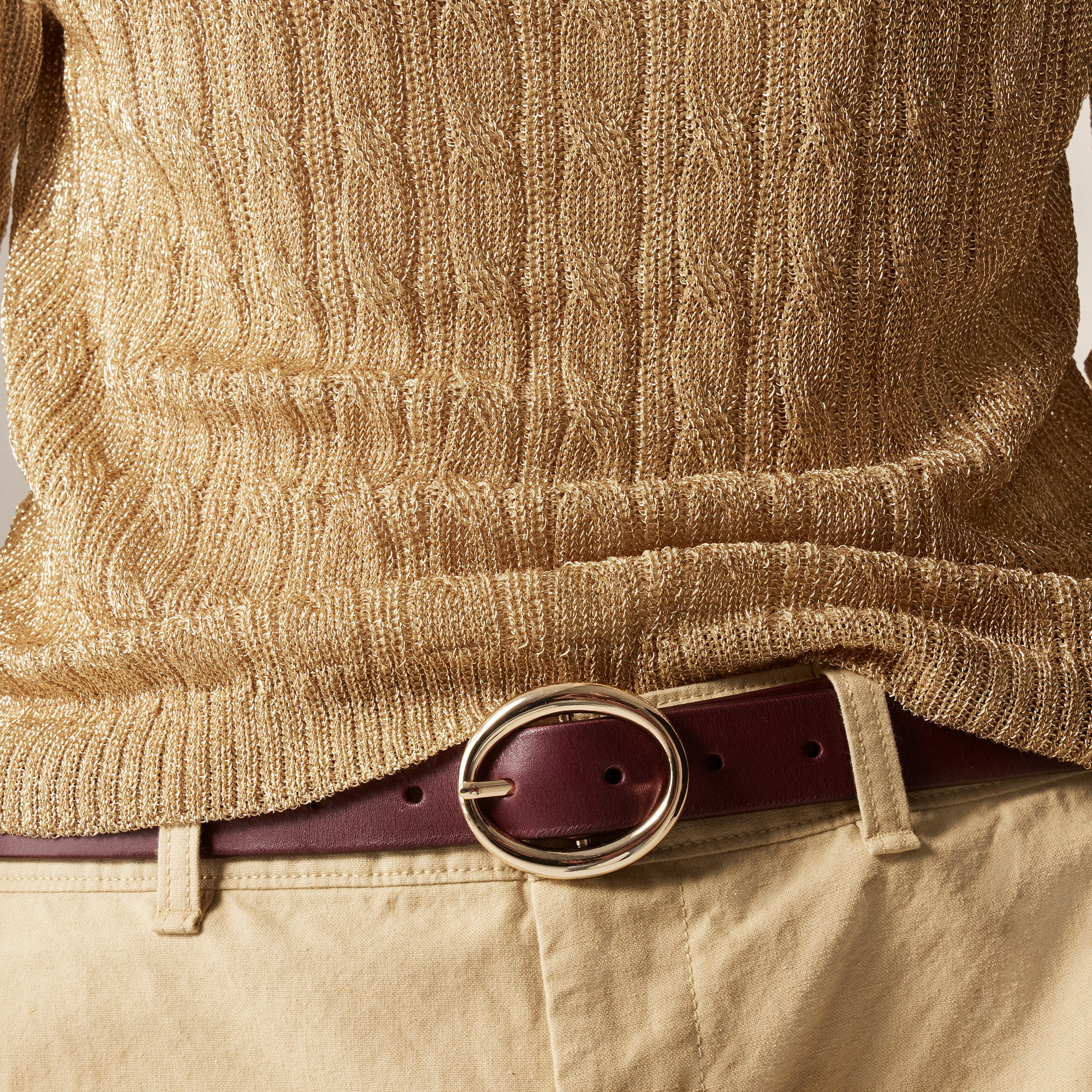 Collection cable-knit sweater with Lurex® metallic threads