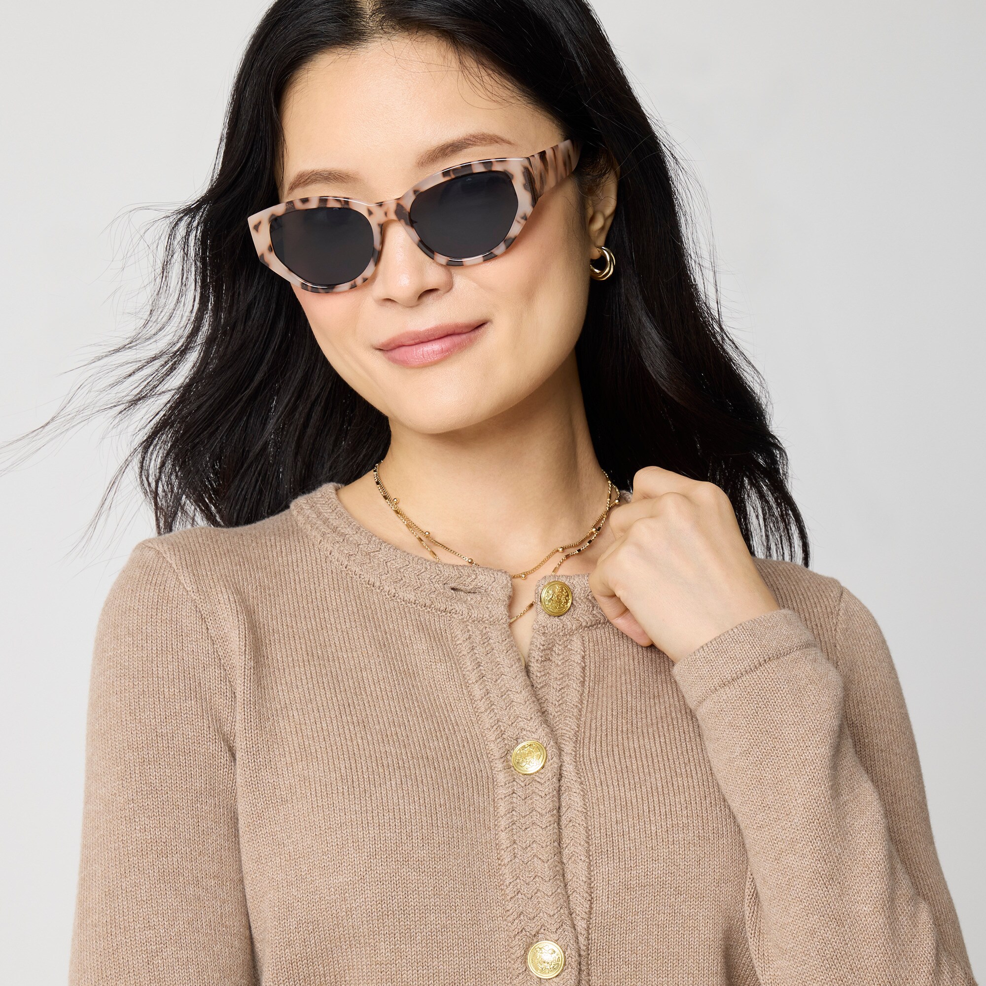Cotton cardigan sweater lady jacket