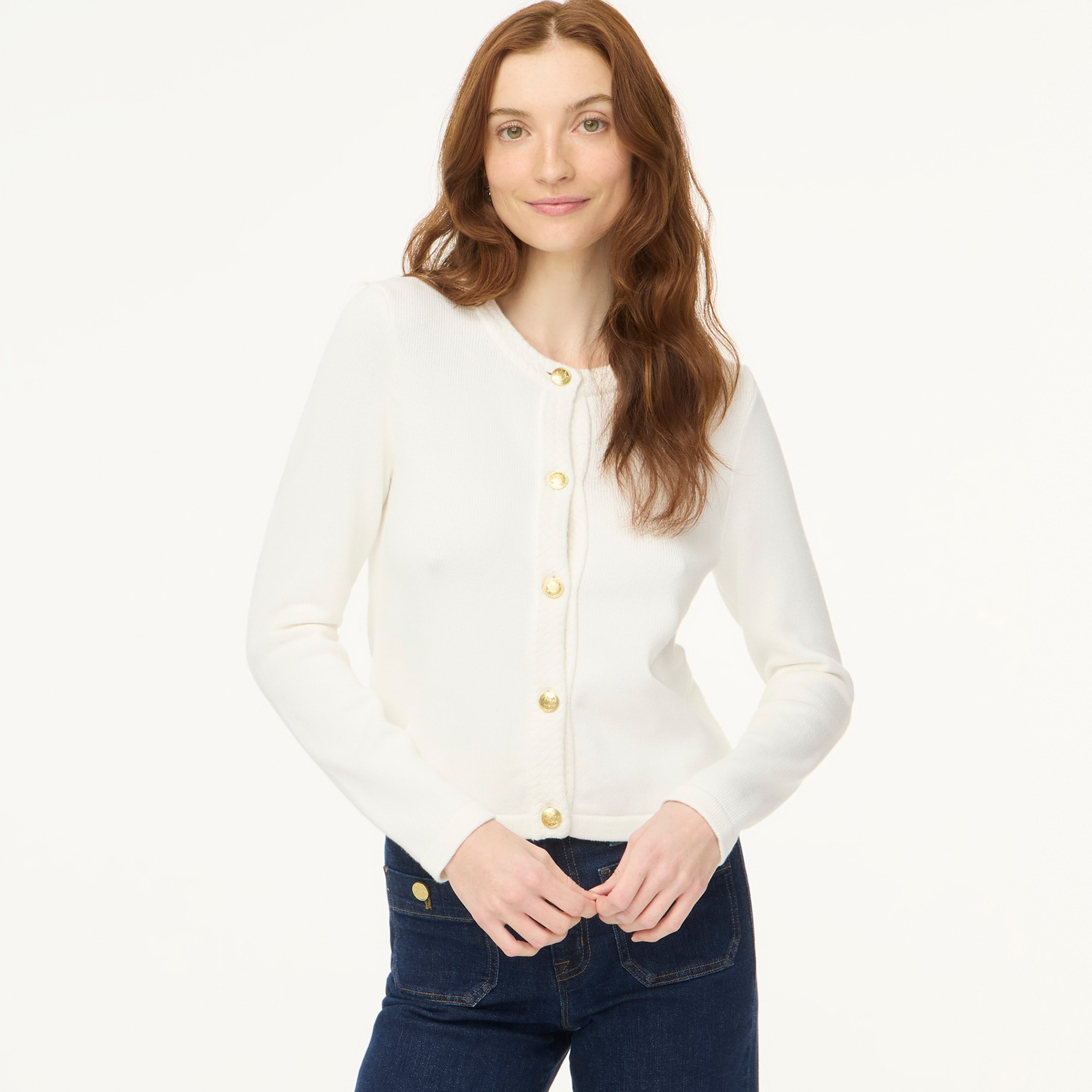 Cotton cardigan sweater lady jacket