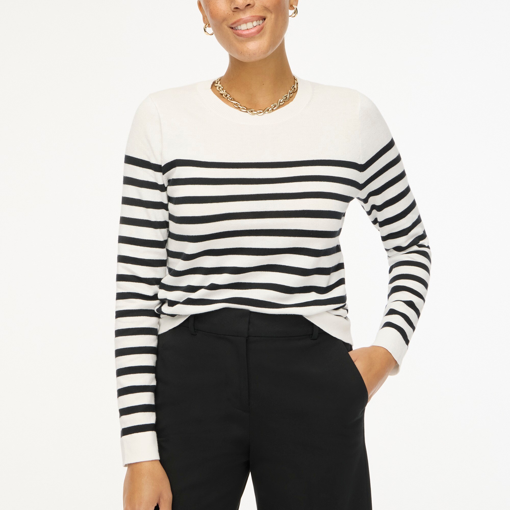 factory: striped teddie sweater for women