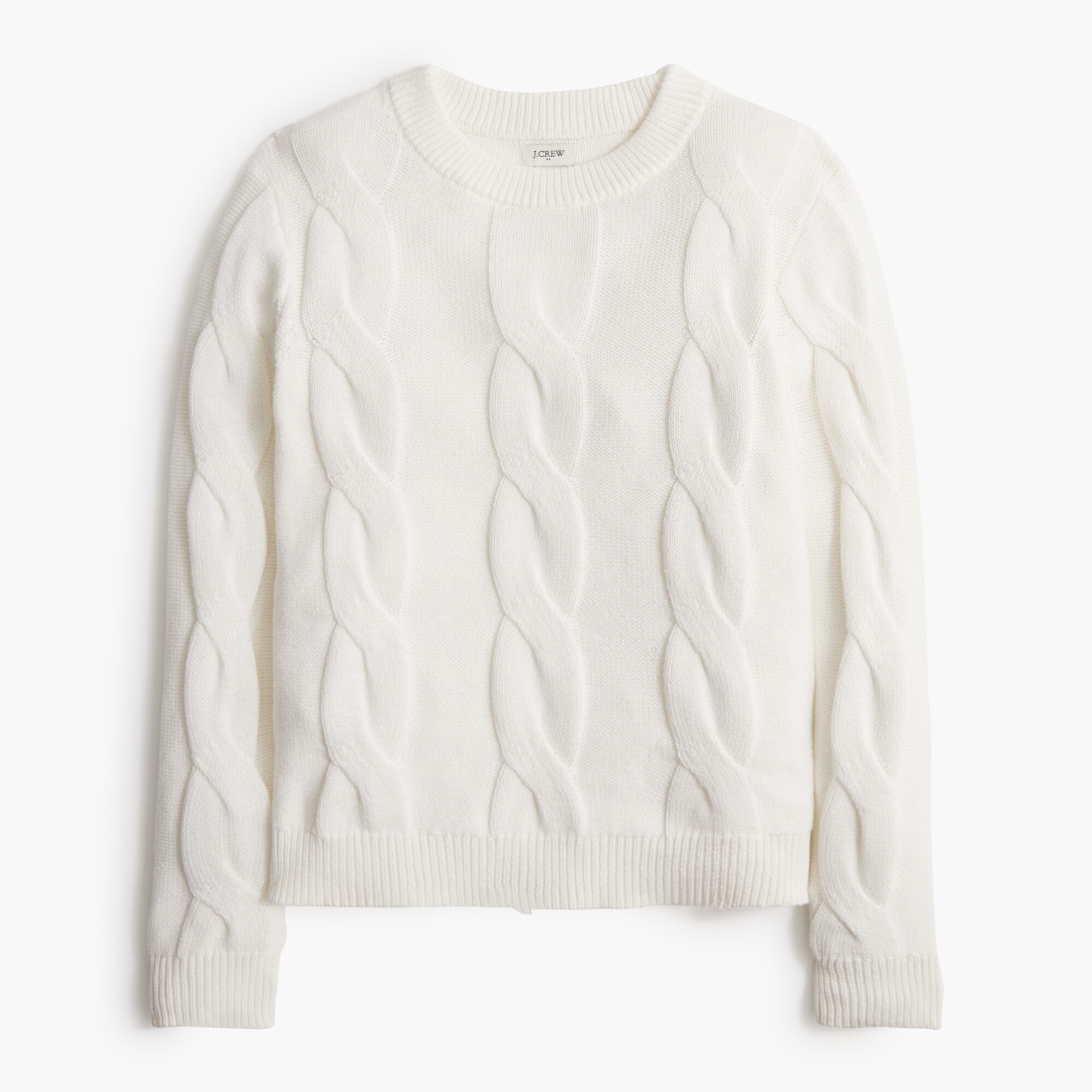 Cable crewneck sweater