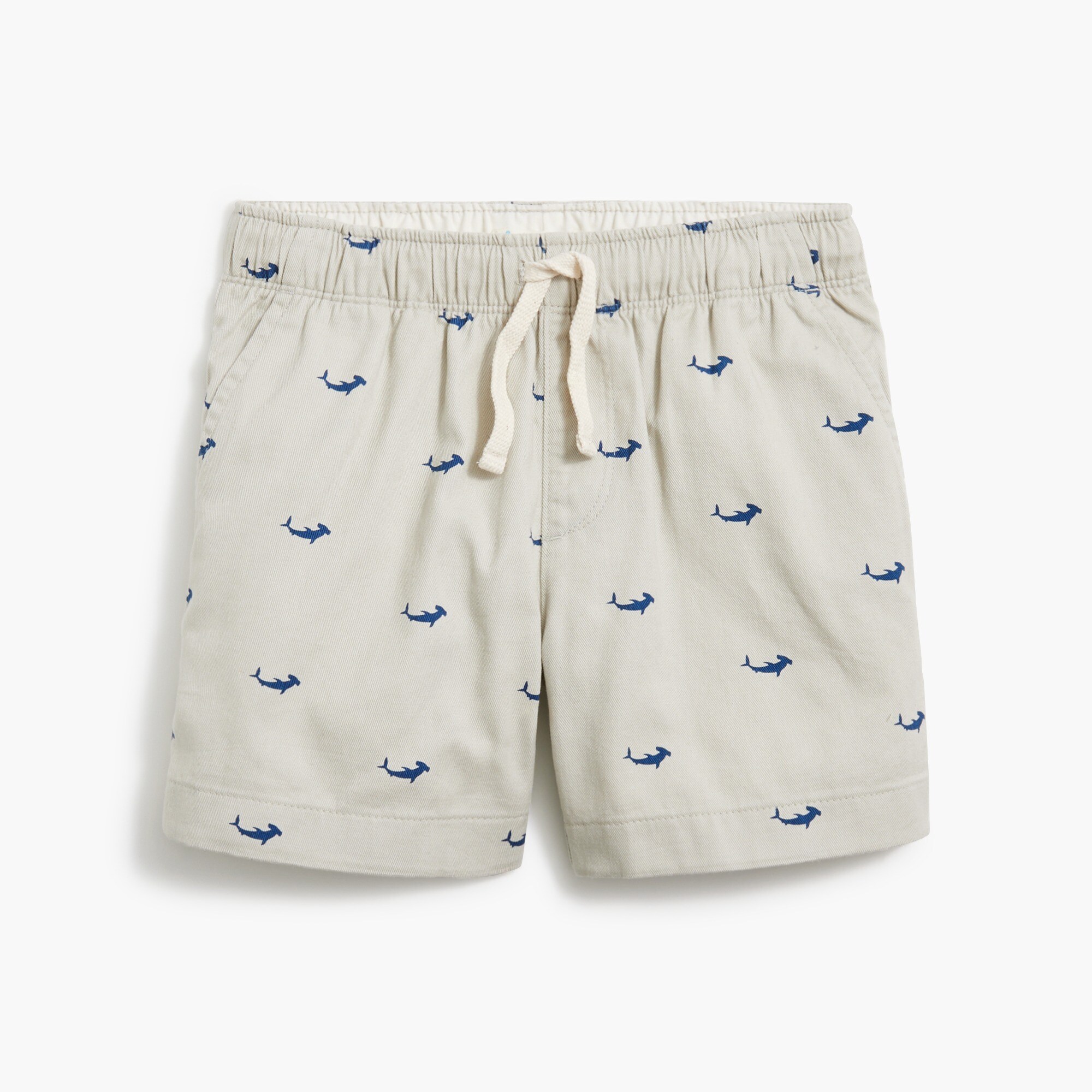 Boys' soft twill drawstring dock short with sharks