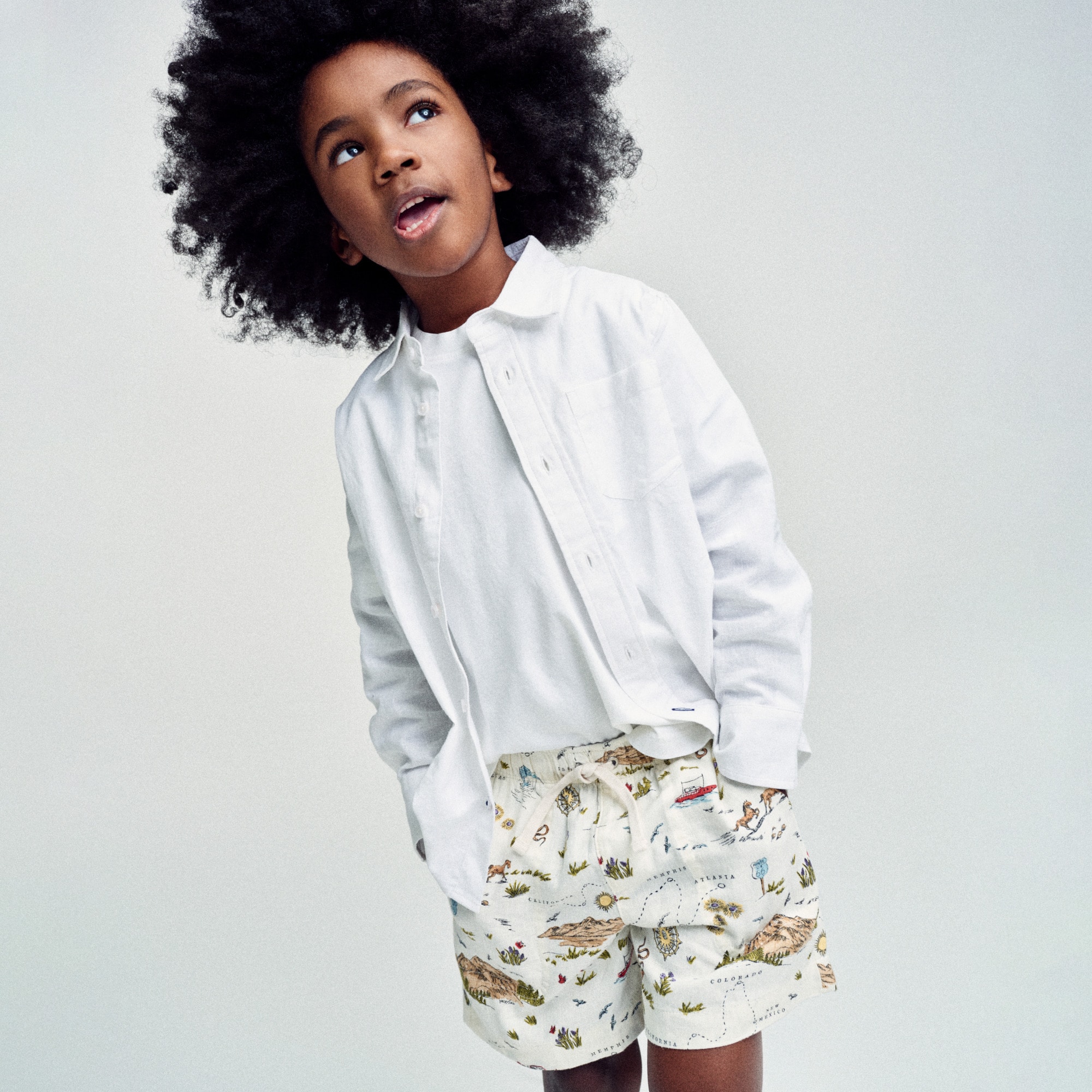 Boys' linen-blend dock short