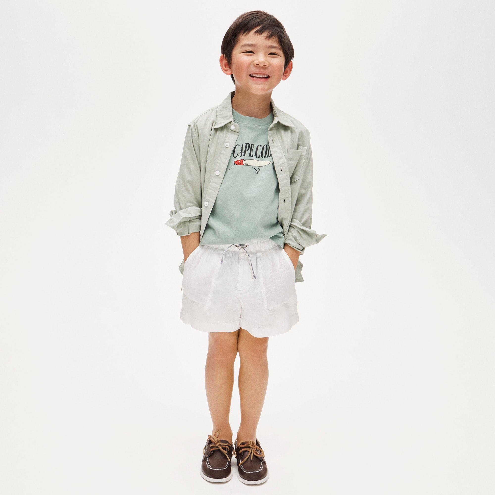 Boys' linen-blend dock short
