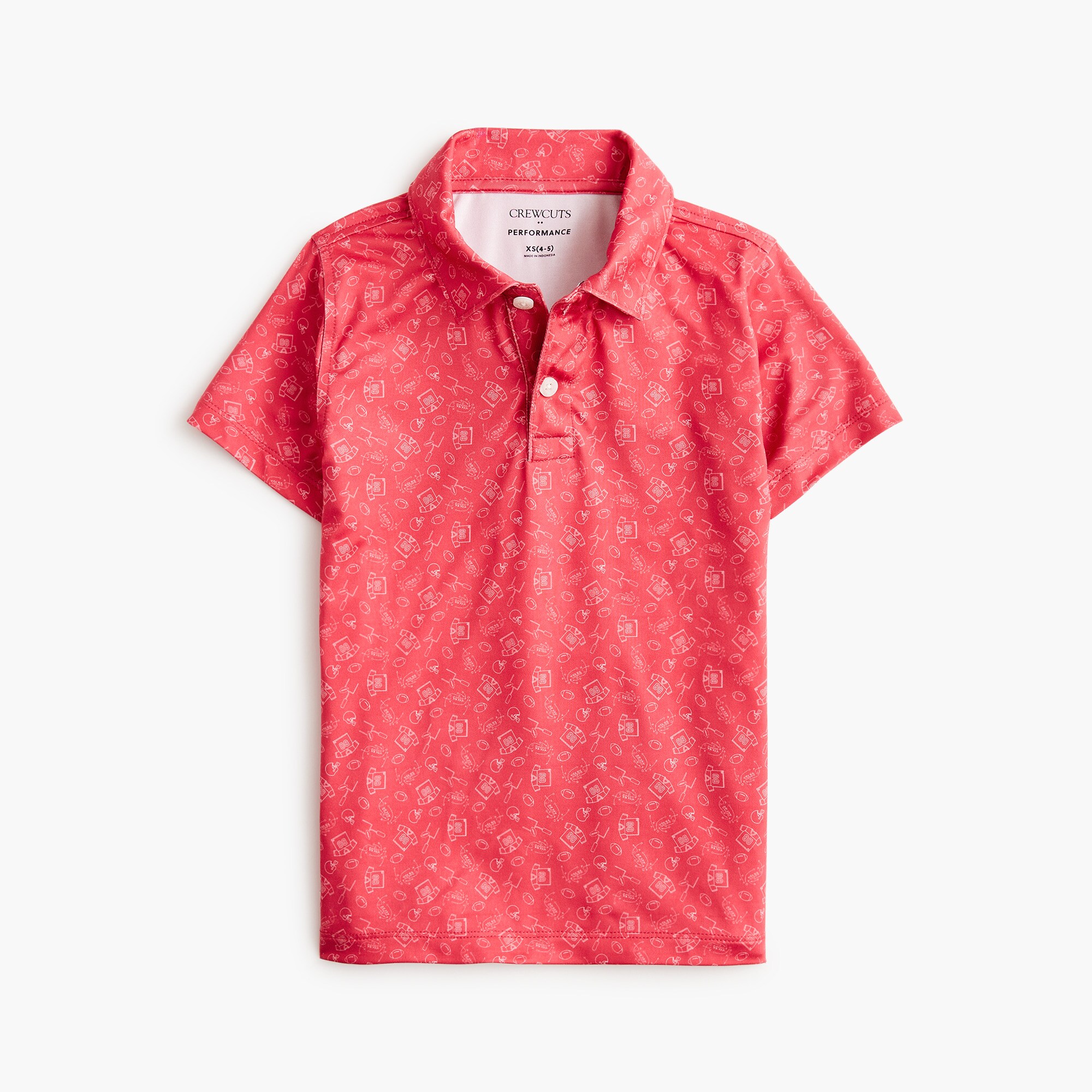 boys' printed performance polo shirt for boys
