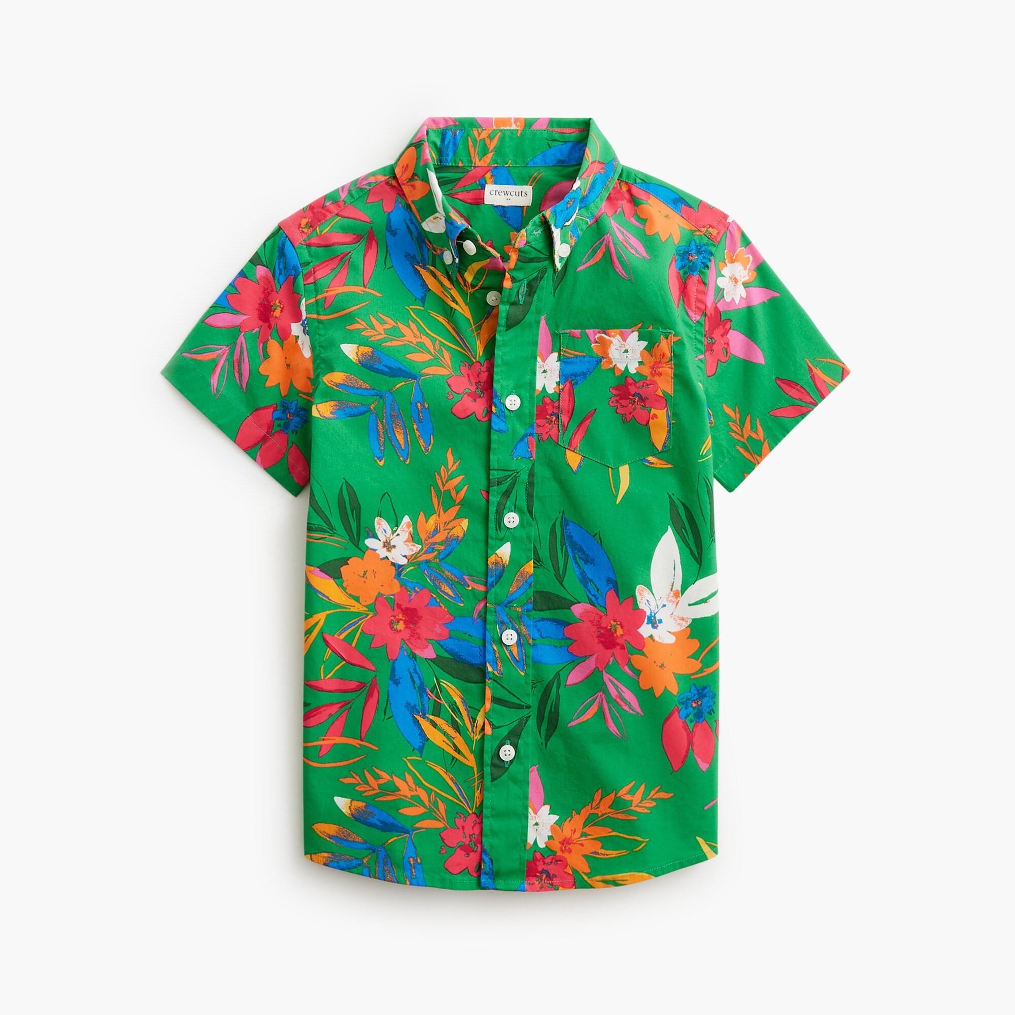 Boys' short-sleeve floral shirt