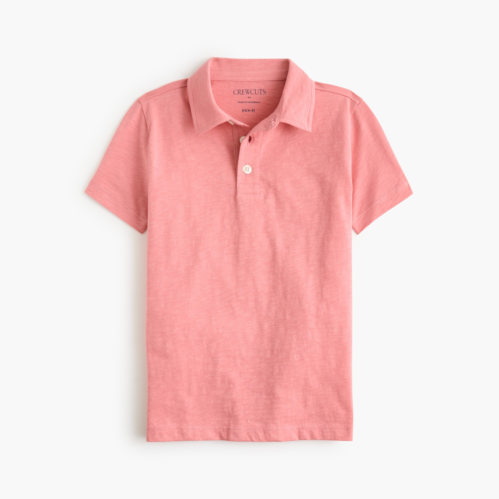Boys' short-sleeve slub cotton jersey polo