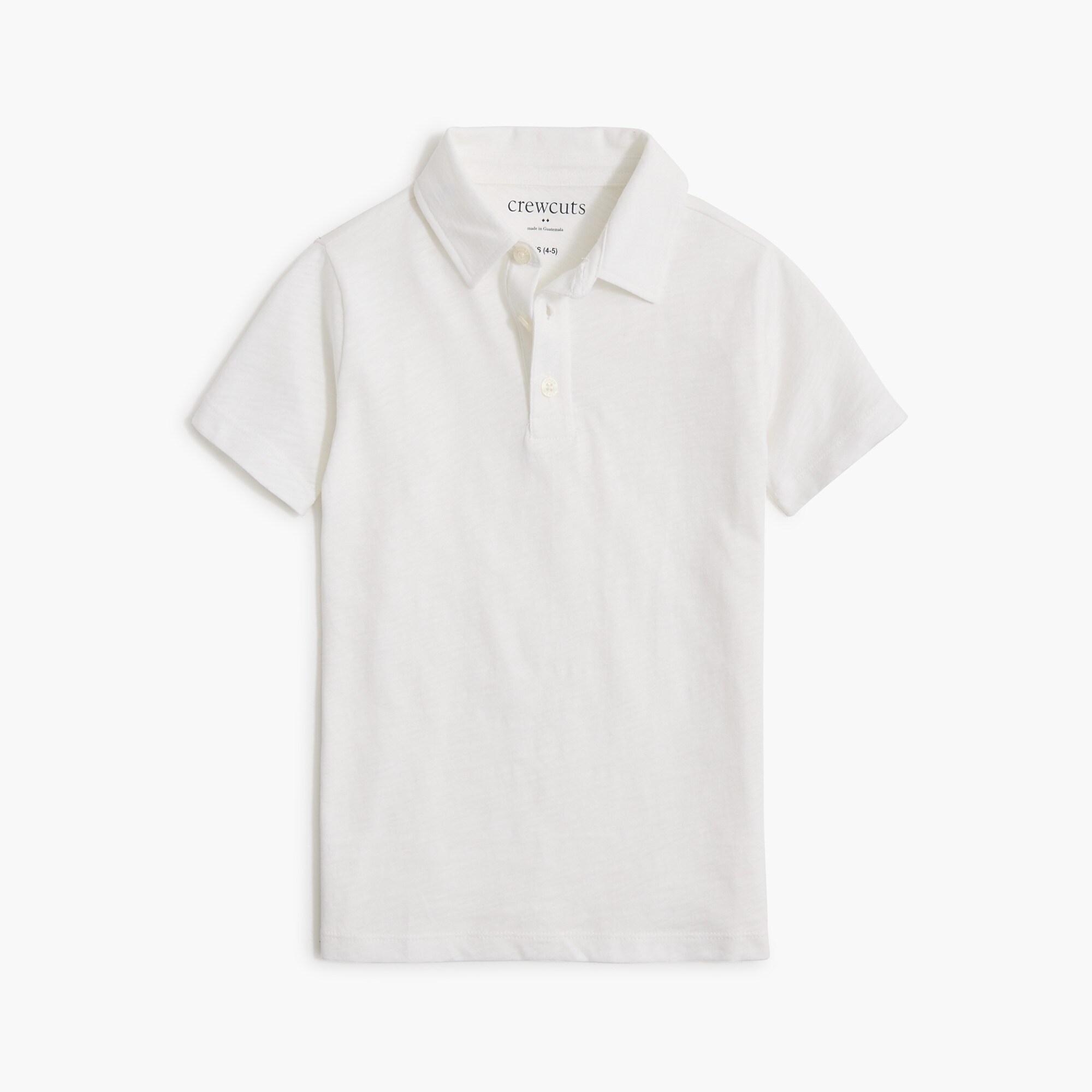 Boys' short-sleeve slub cotton jersey polo
