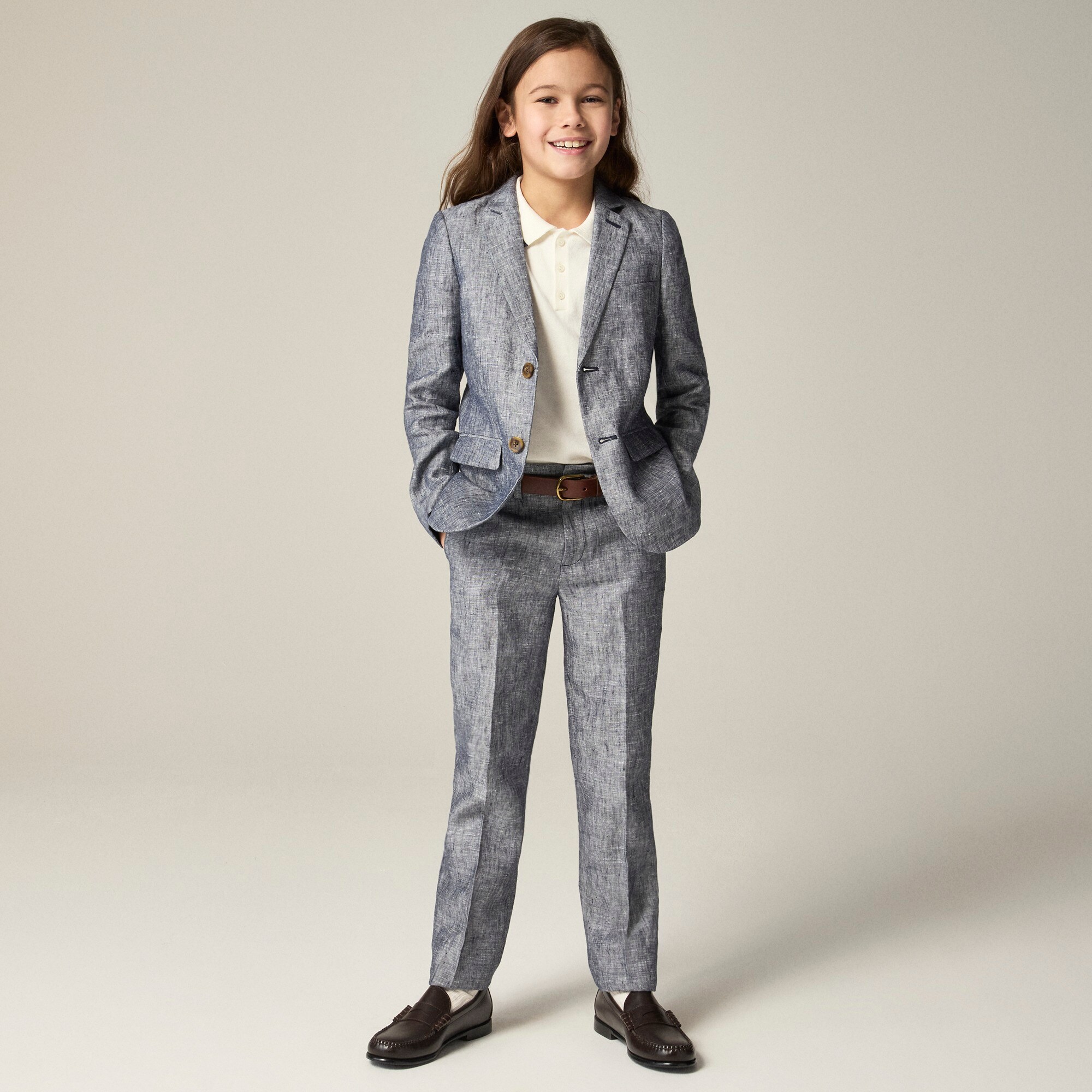 Boys' Ludlow unstructured suit jacket in linen blend