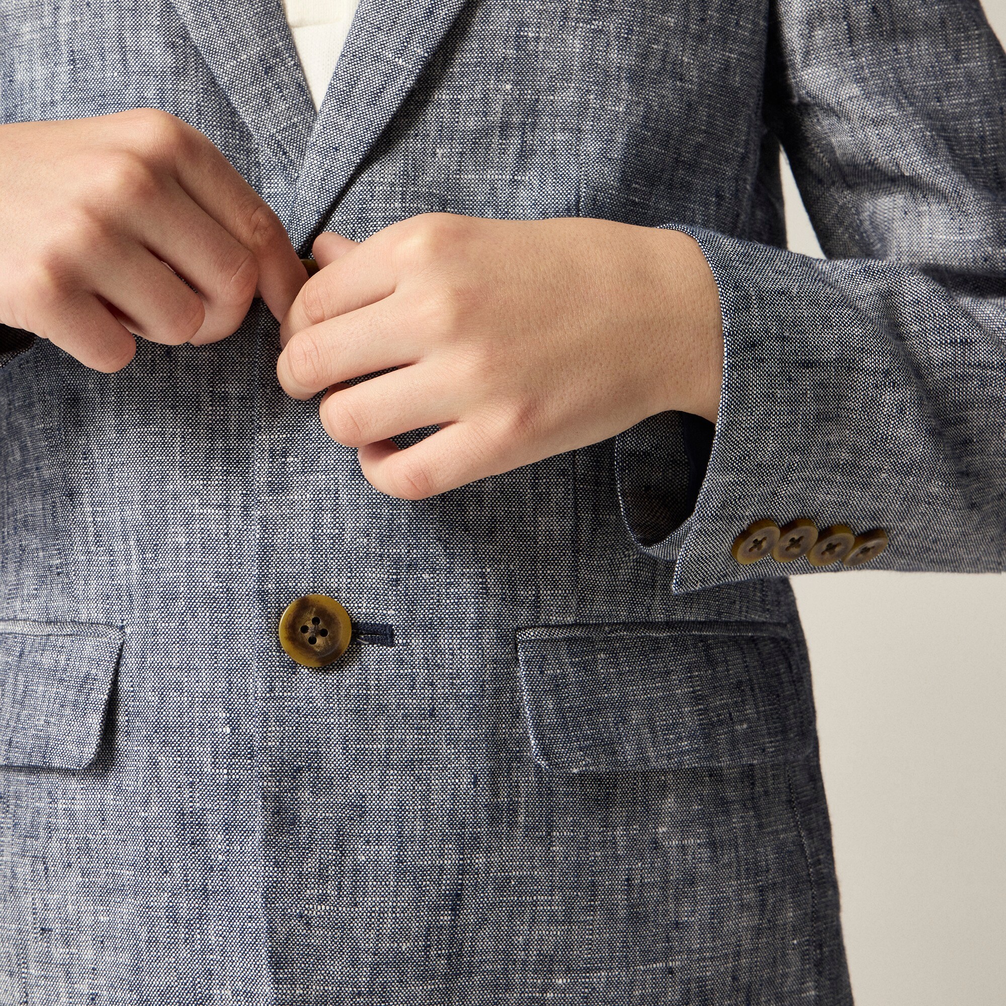 Boys' Ludlow unstructured suit jacket in linen blend