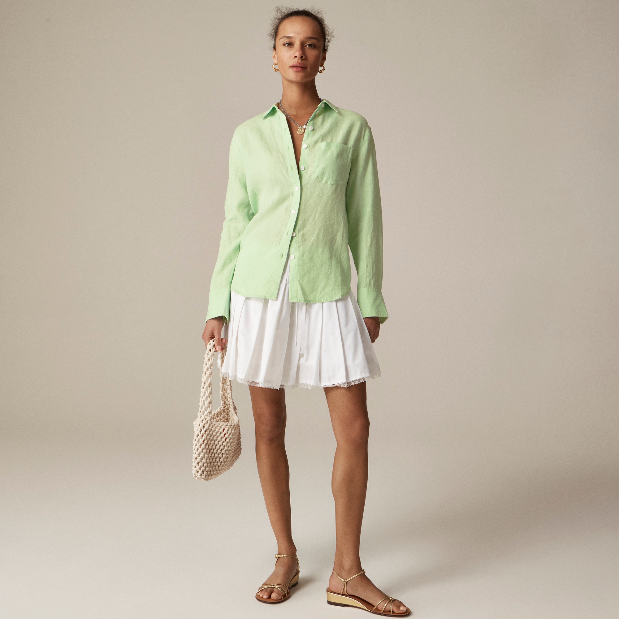 womens Gar&ccedil;on classic shirt in Baird McNutt Irish linen