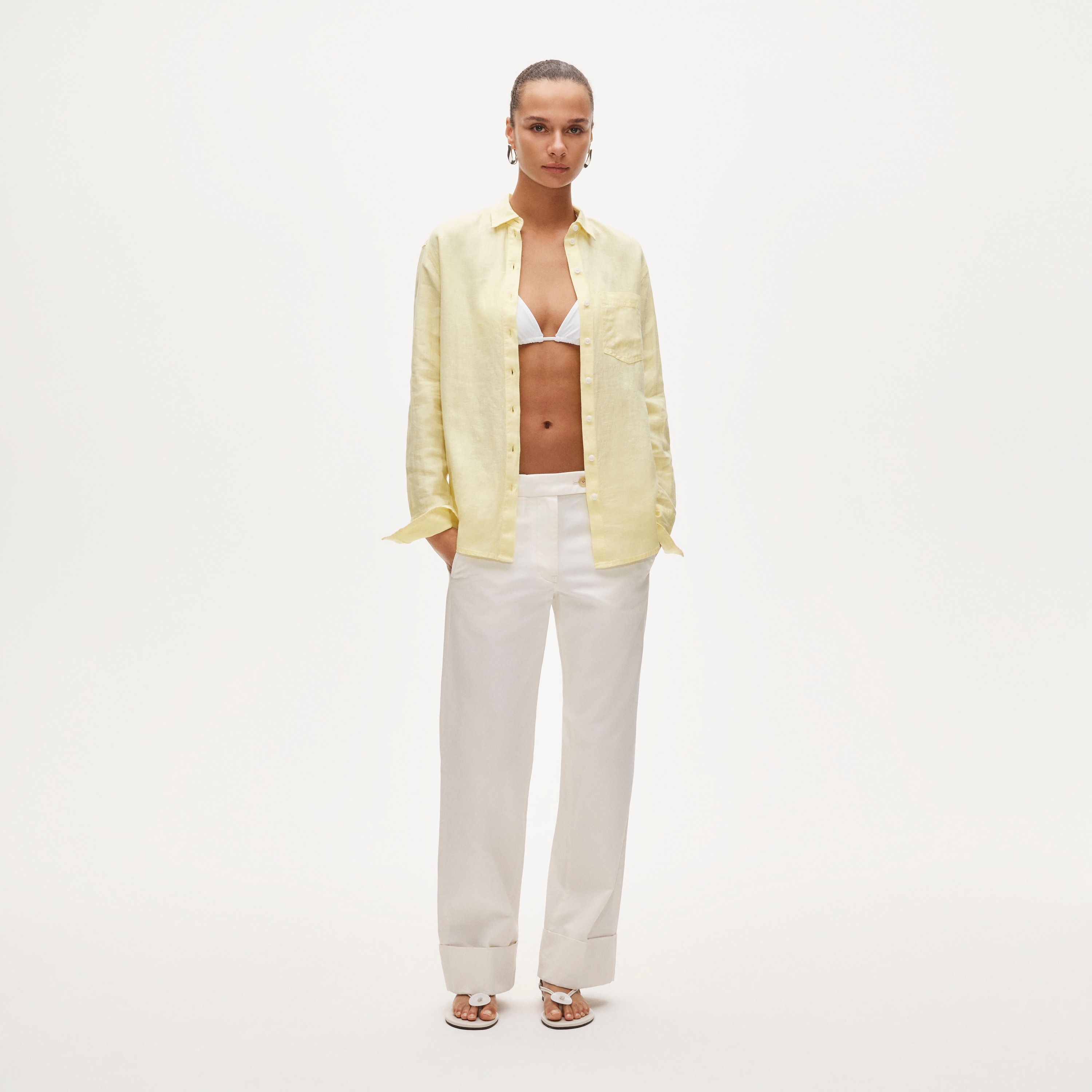 Petite Garçon classic shirt in Baird McNutt Irish linen