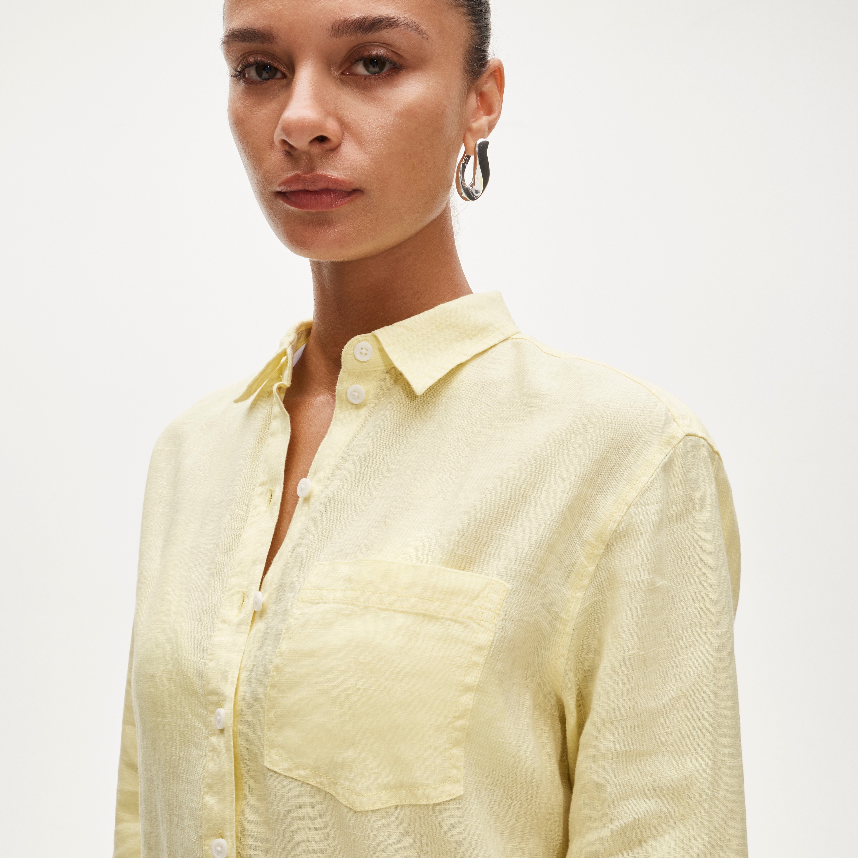 Petite Garçon classic shirt in Baird McNutt Irish linen