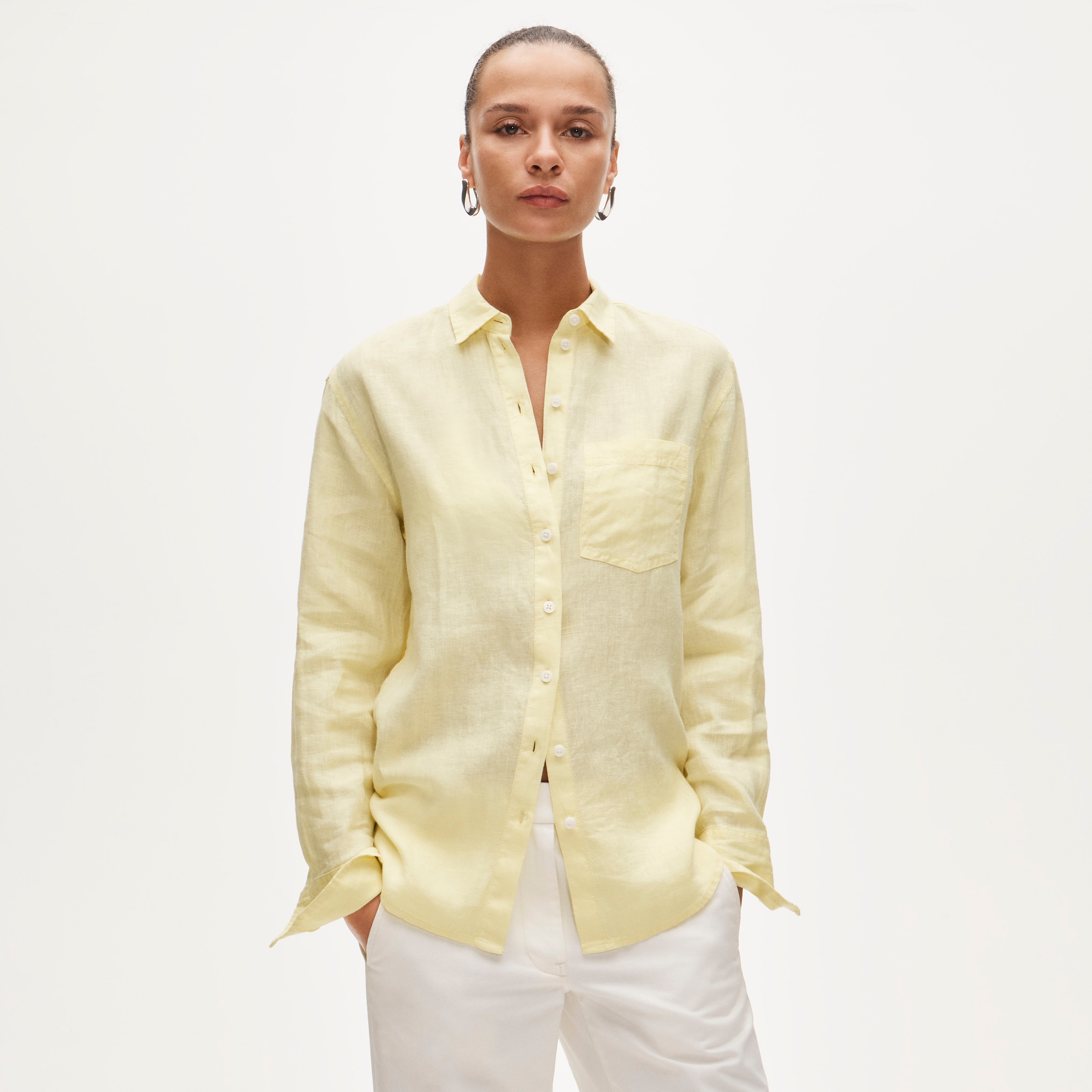 Petite Garçon classic shirt in Baird McNutt Irish linen