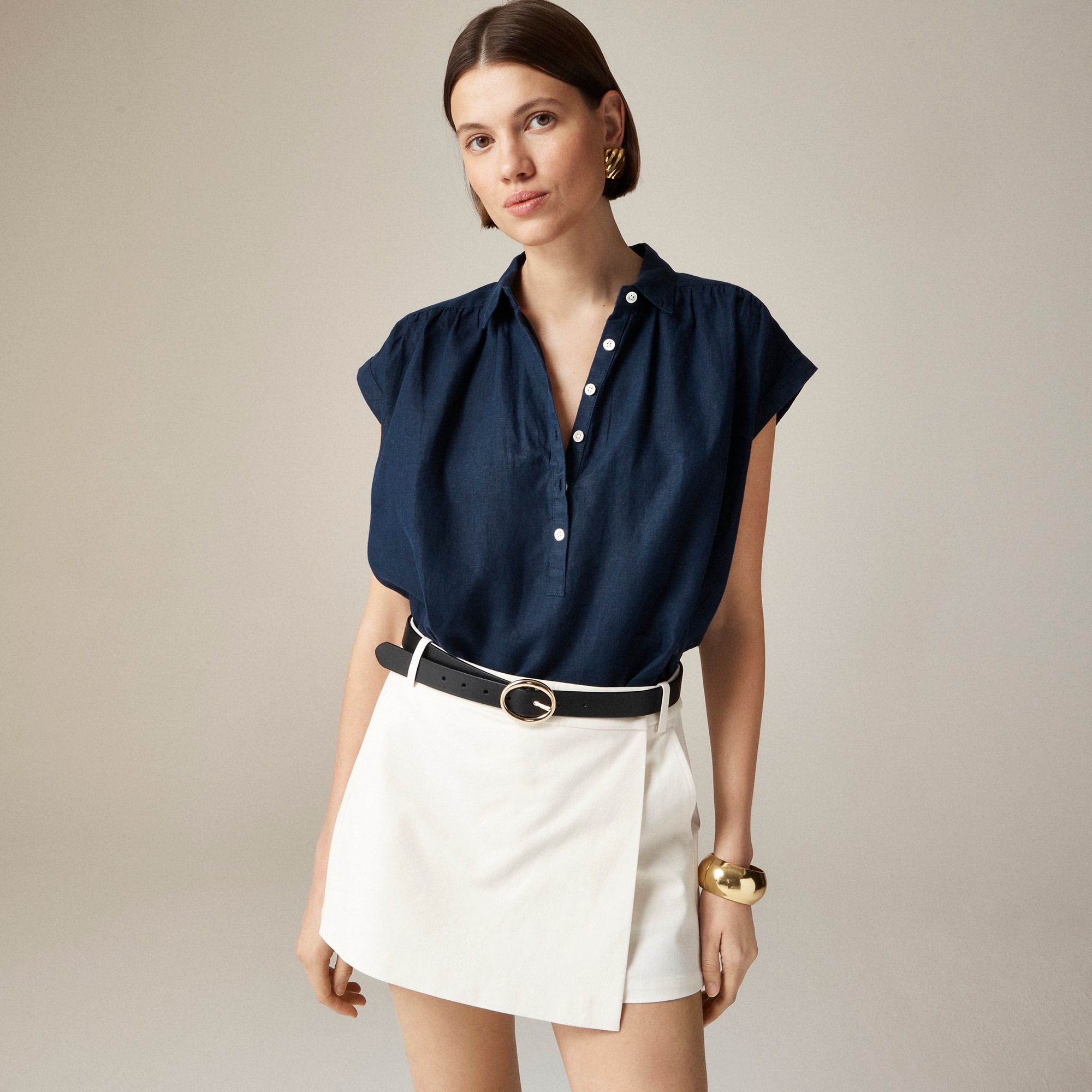 womens New Capitaine shirt in Baird McNutt Irish linen