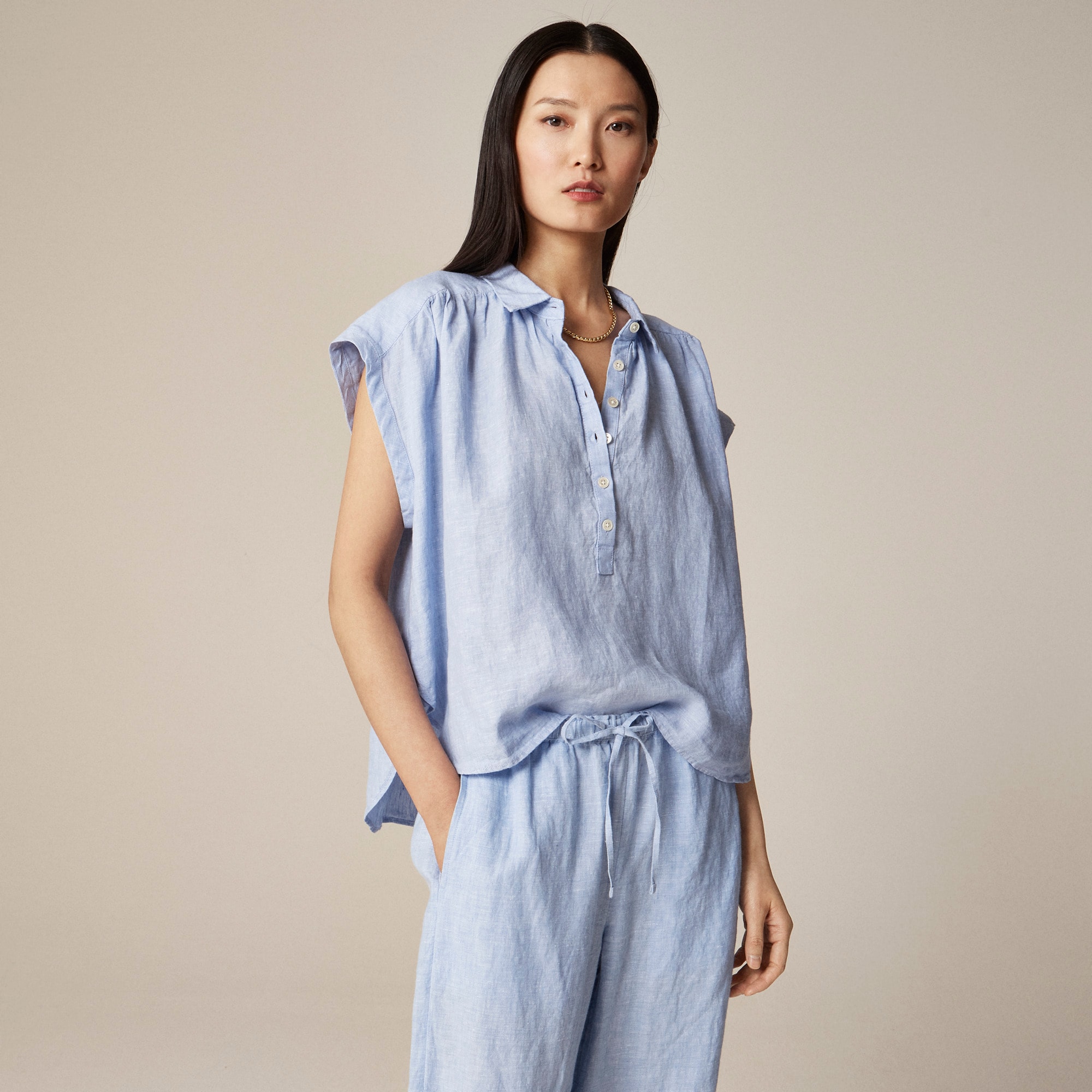 womens New Capitaine shirt in Baird McNutt Irish linen
