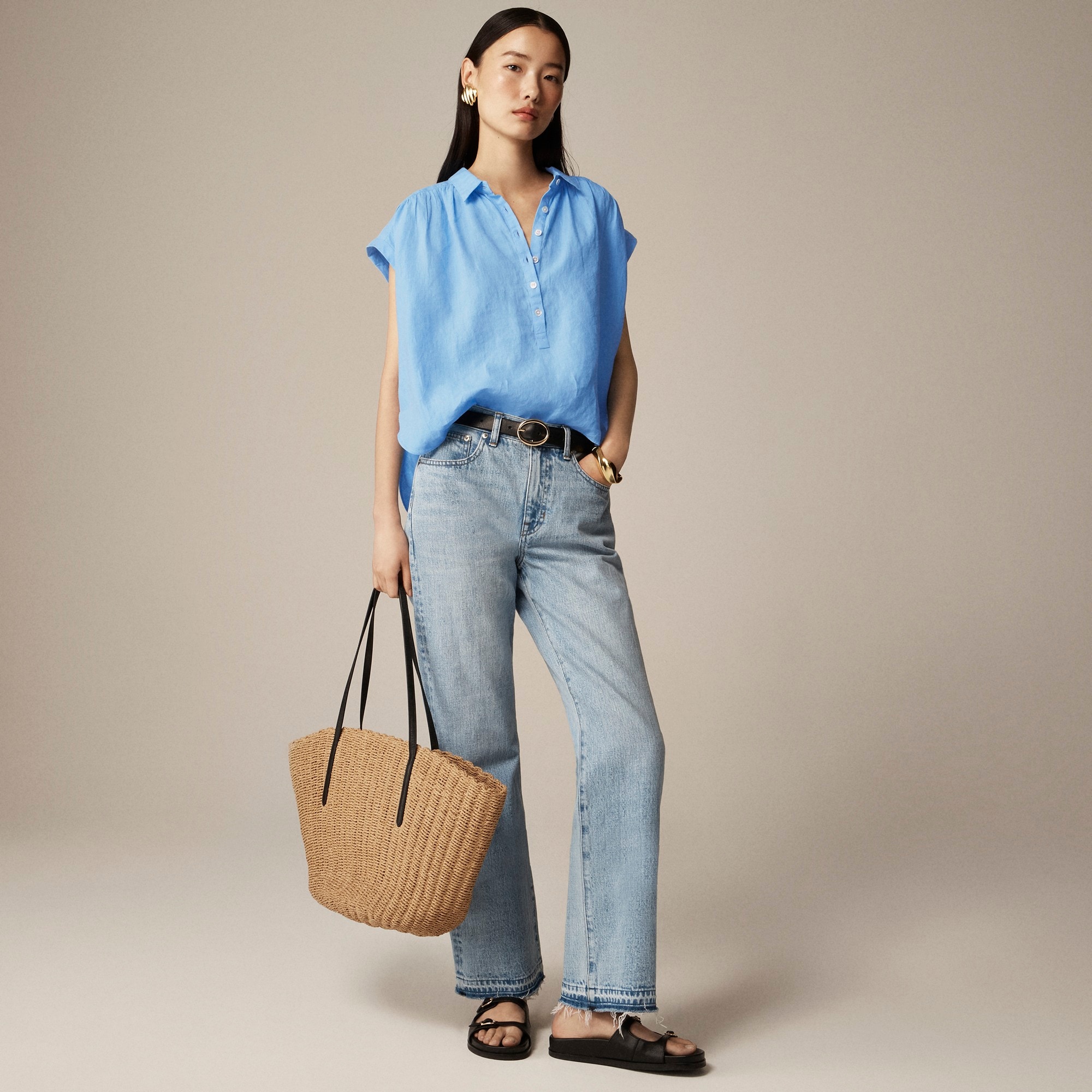 womens New Capitaine shirt in Baird McNutt Irish linen