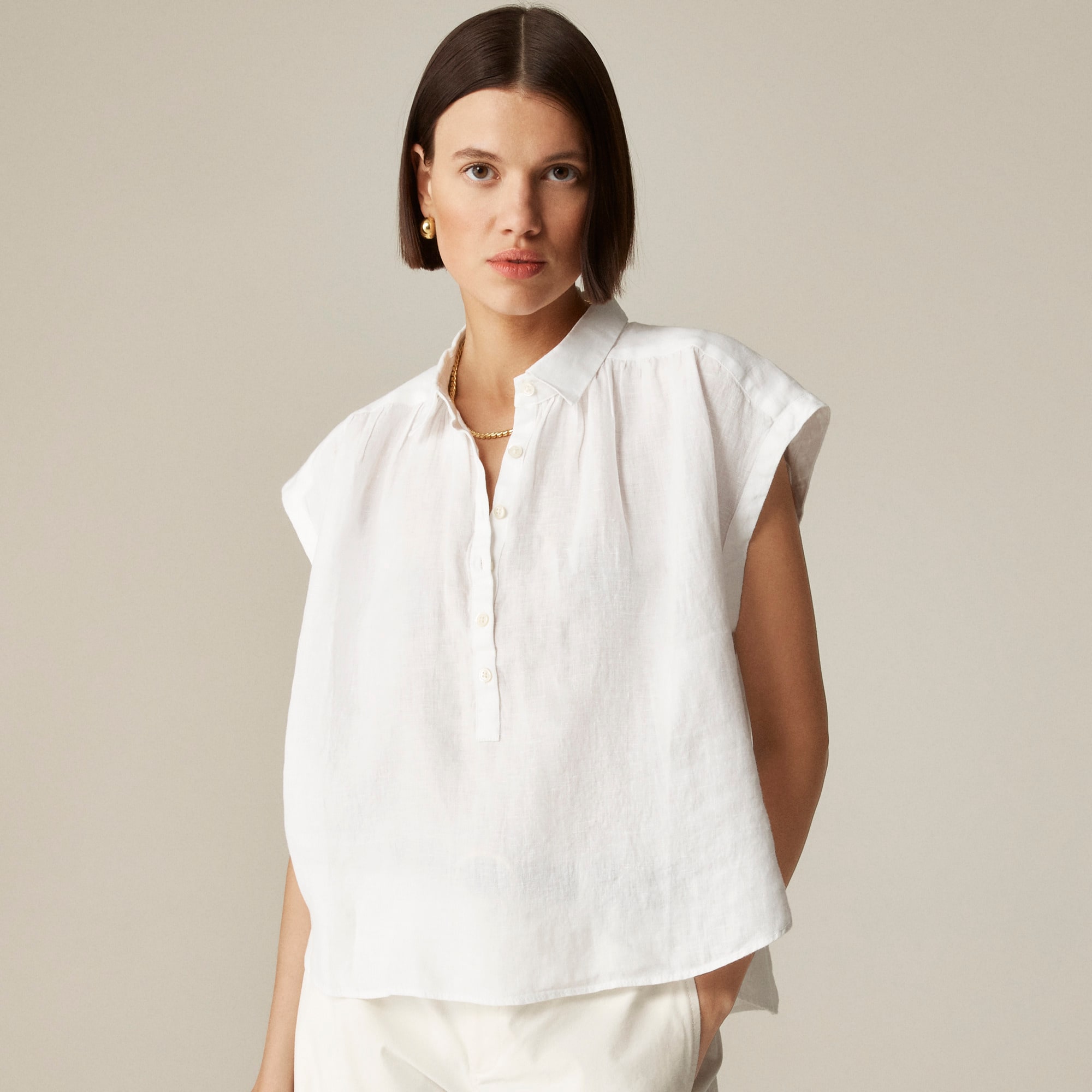 womens New Capitaine shirt in Baird McNutt Irish linen