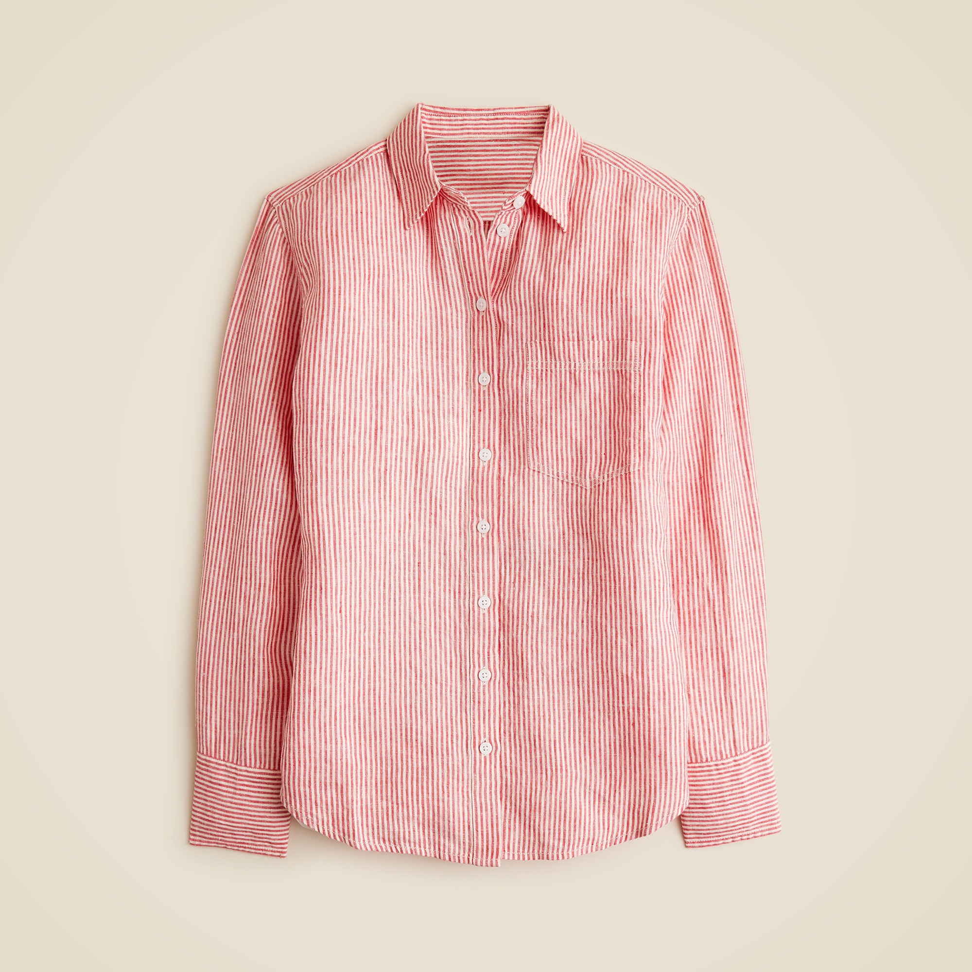 womens Gar&ccedil;on classic shirt in striped linen
