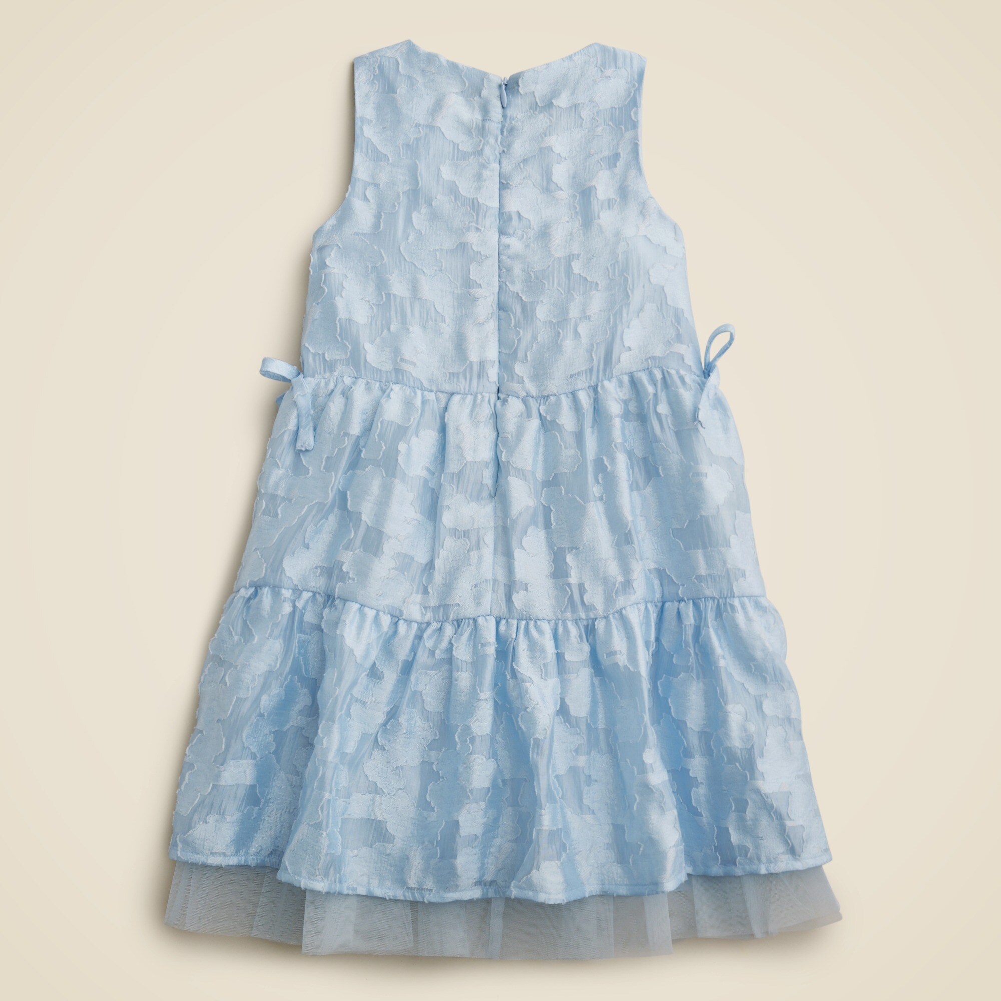 Girls' tiered dress in jacquard