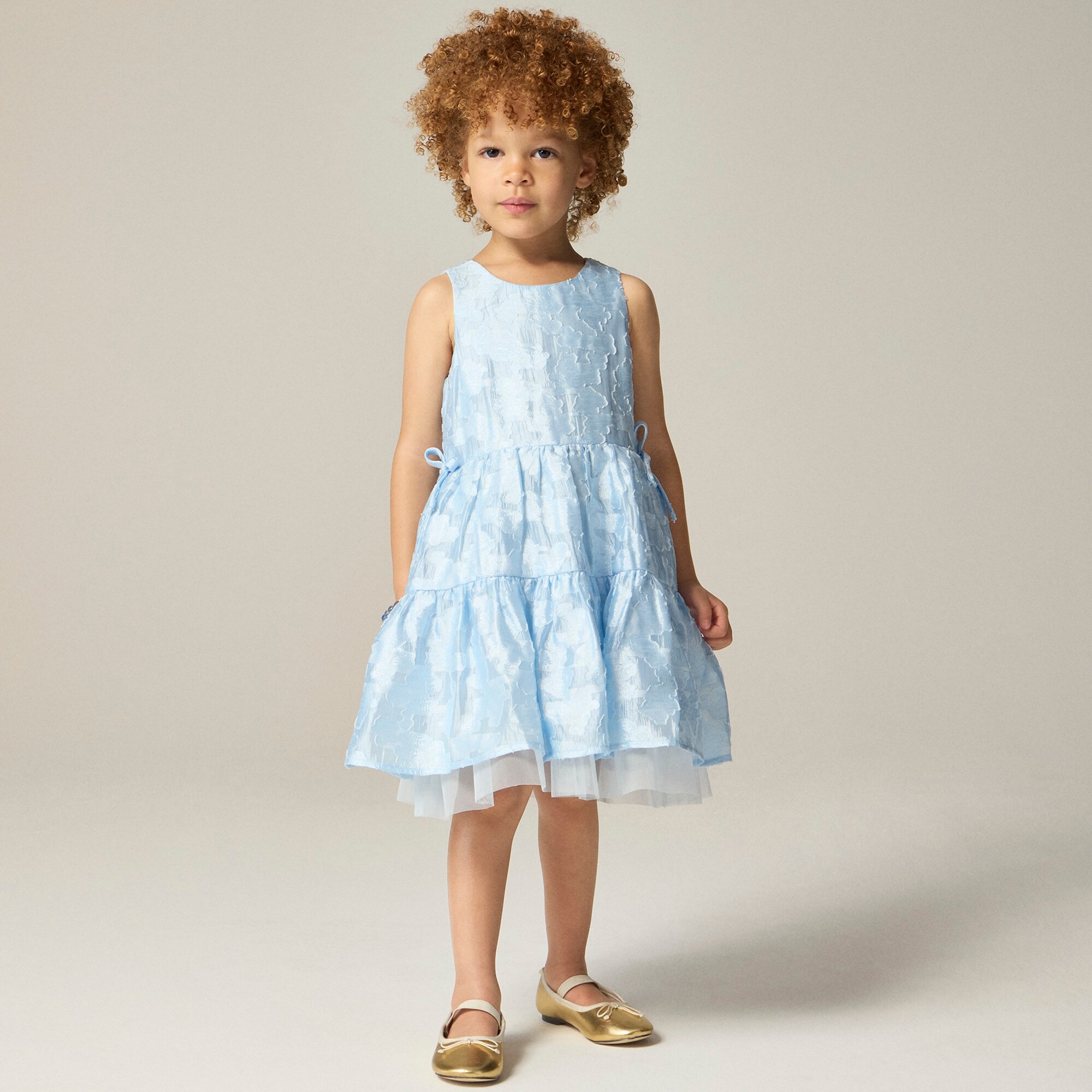 j.crew: girls' tiered dress in jacquard for girls