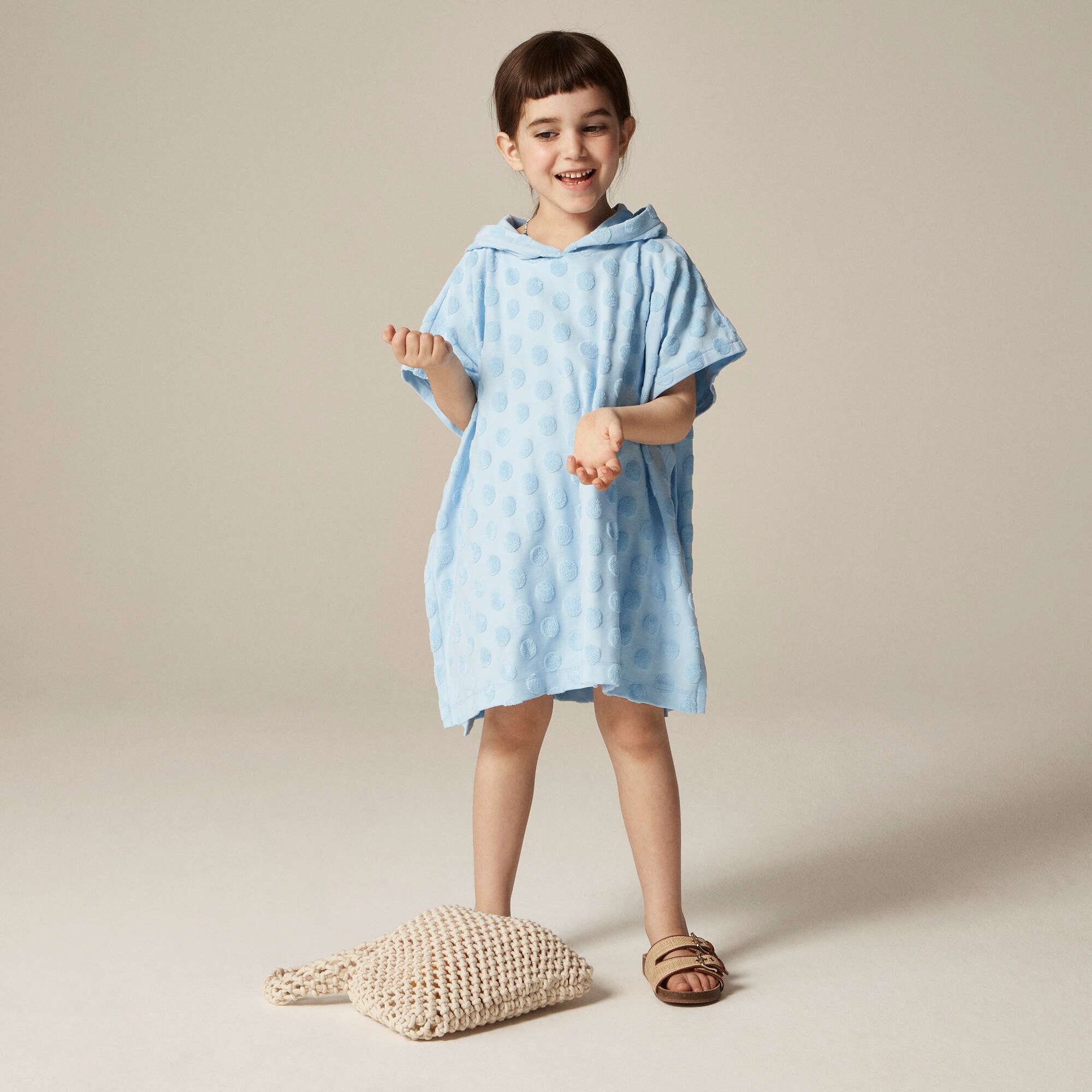 girls Girls' hooded tunic in polka-dot cotton