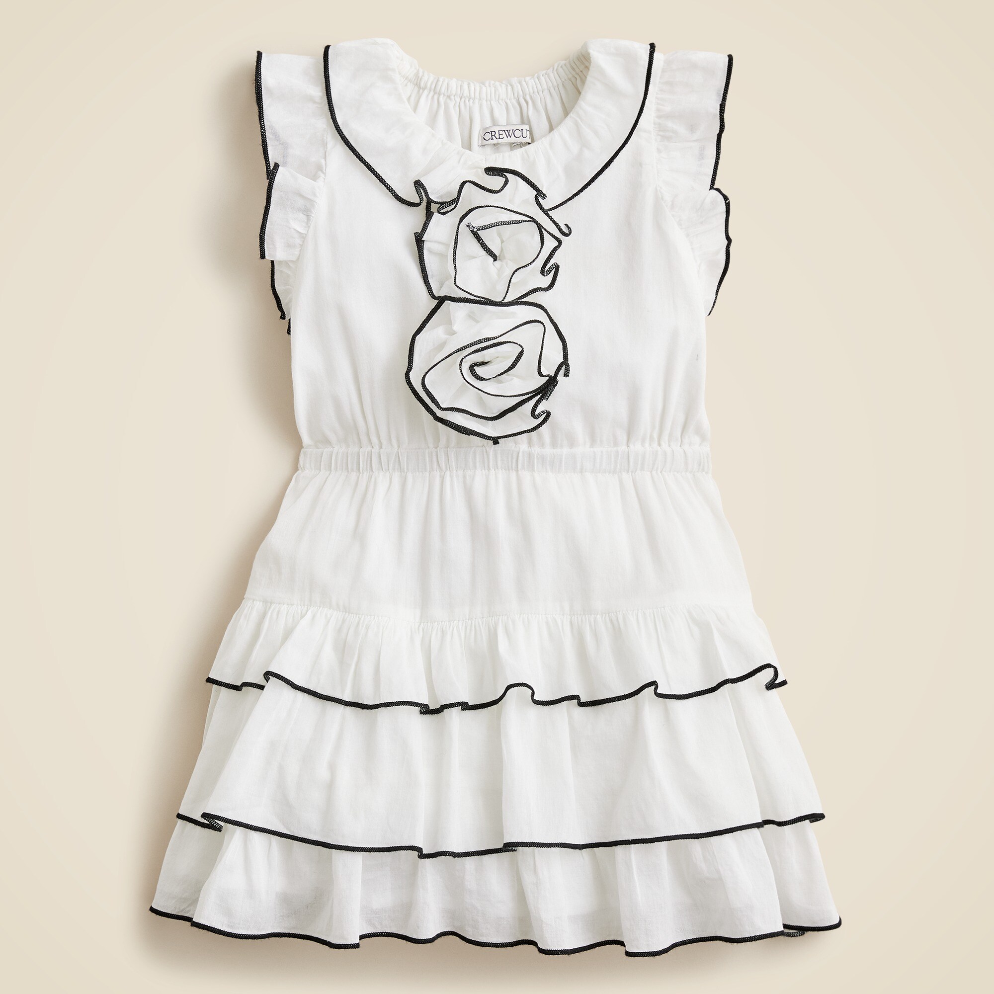 Girls' Rosette Ruffle-trim Dress For Girls | J.Crew