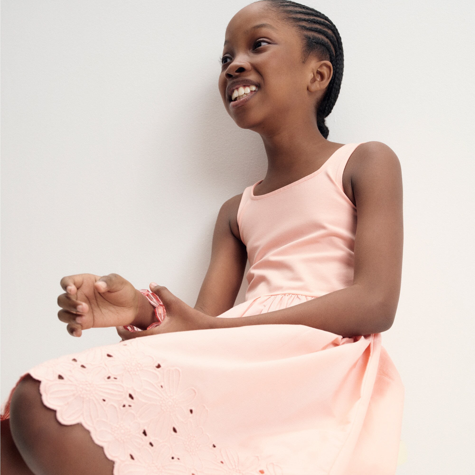 girls Girls' eyelet-trim mixy dress