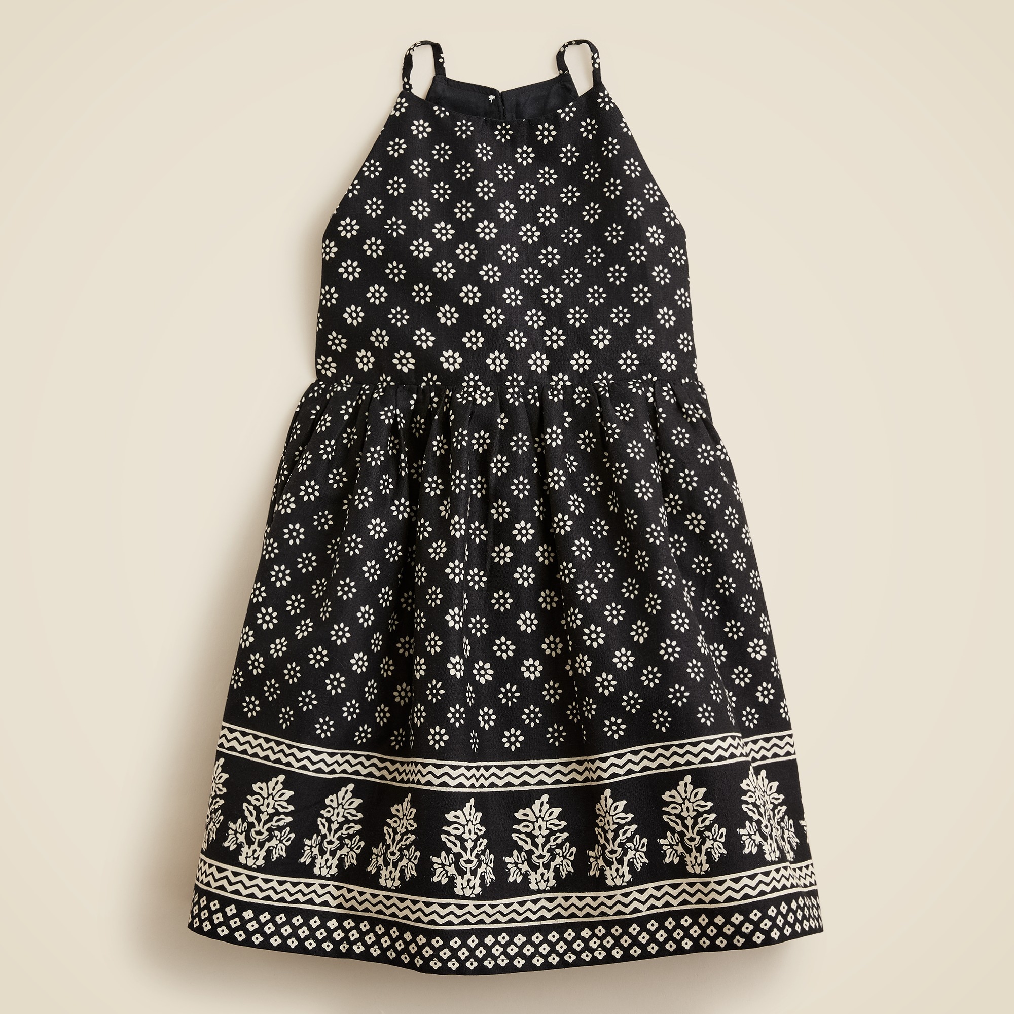 girls Girls' halter dress in linen-cotton blend