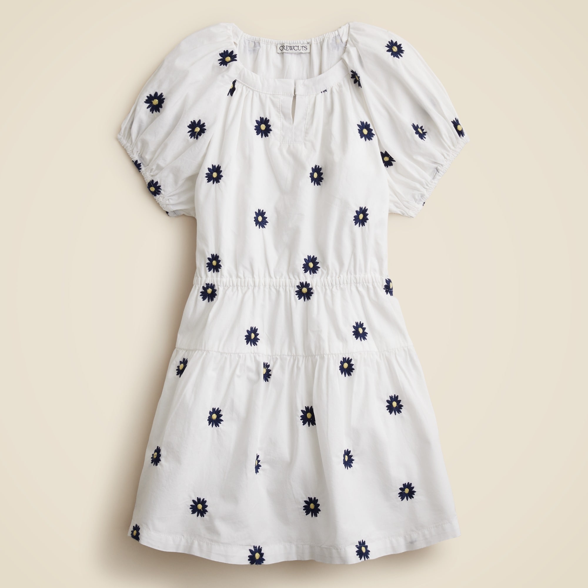 Girls' floral-embroidered dress
