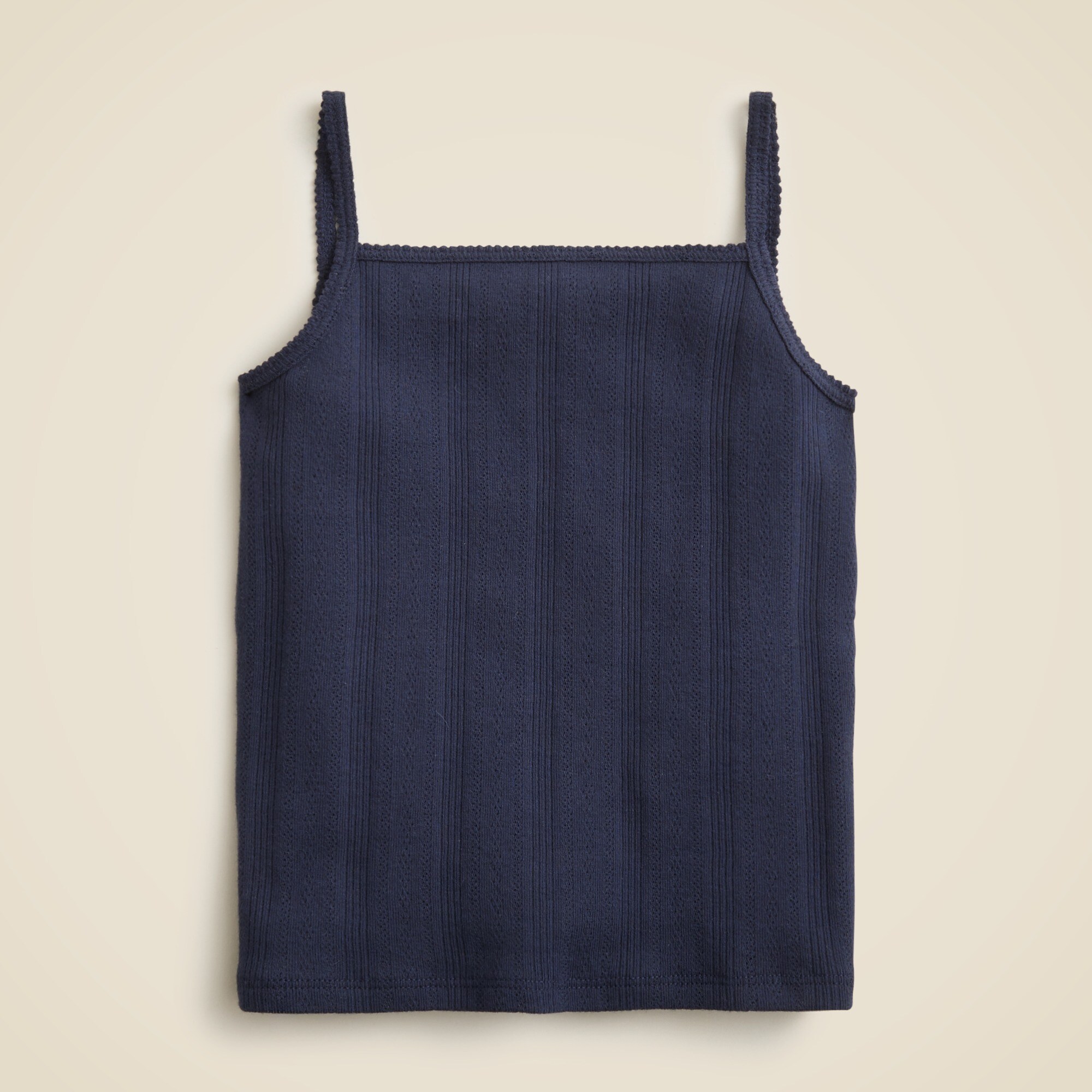 girls Girls' squareneck pointelle-knit tank top