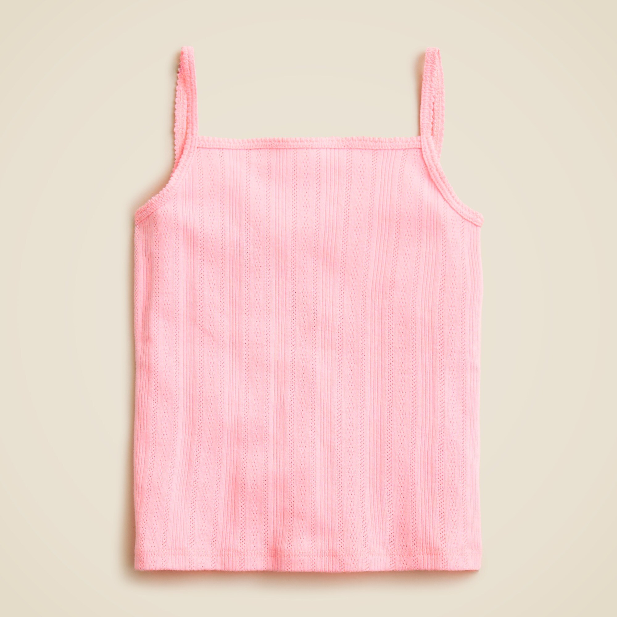 girls Girls' squareneck pointelle-knit tank top
