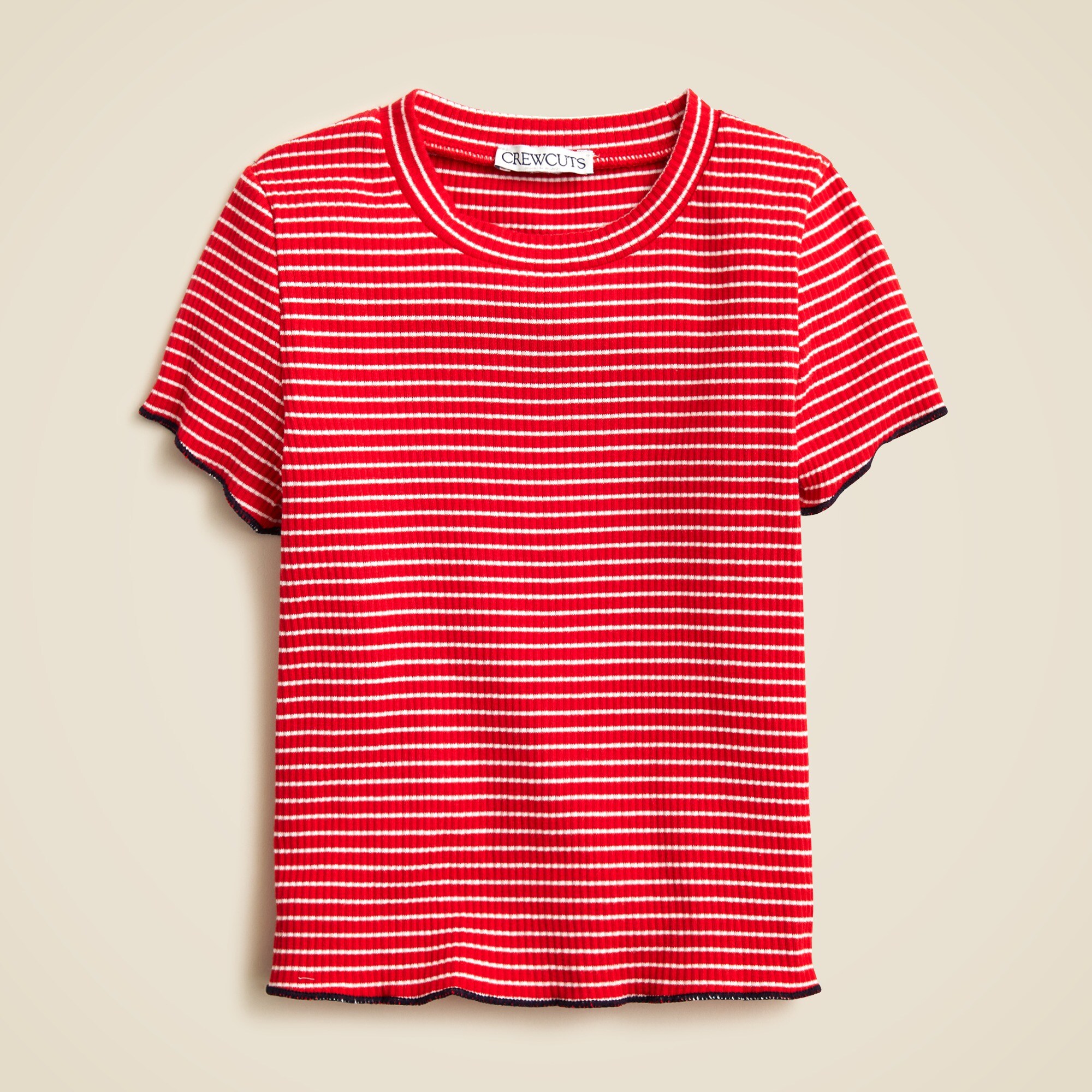 girls Girls' short-sleeve T-shirt in striped vintage rib