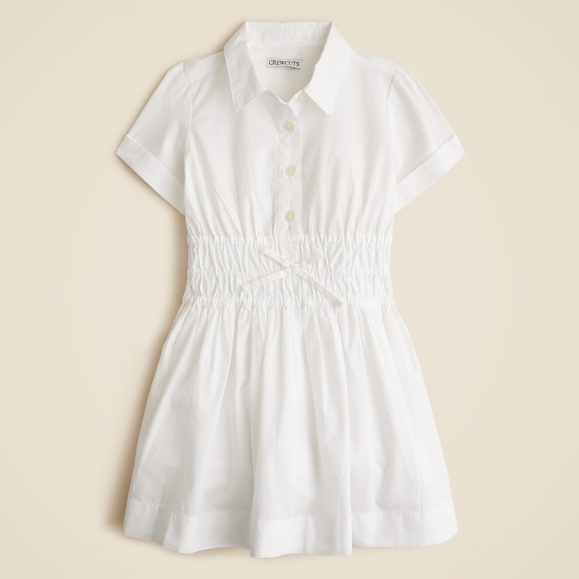 Girls' Elena shirtdress in cotton poplin