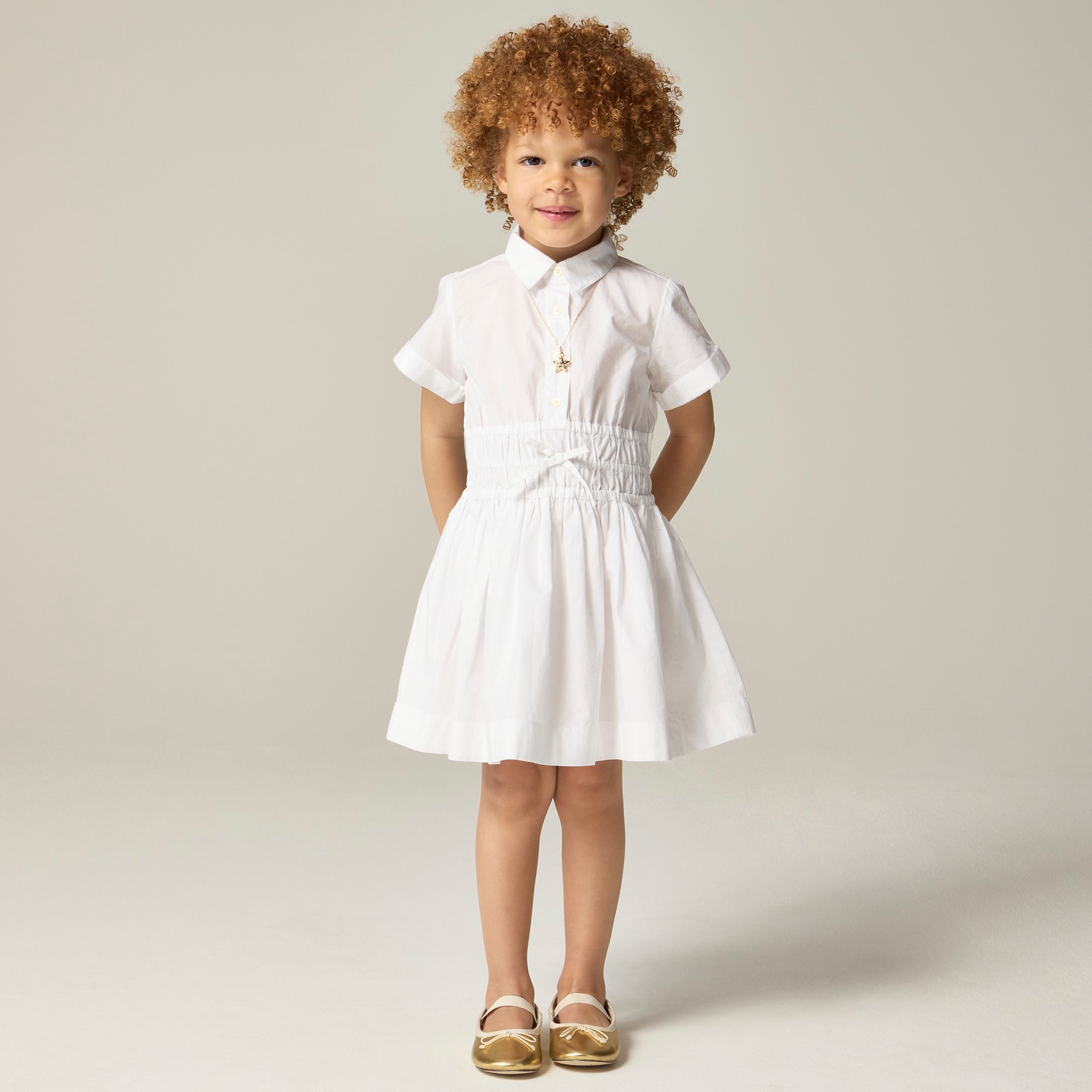 girls Girls' Elena shirtdress in cotton poplin