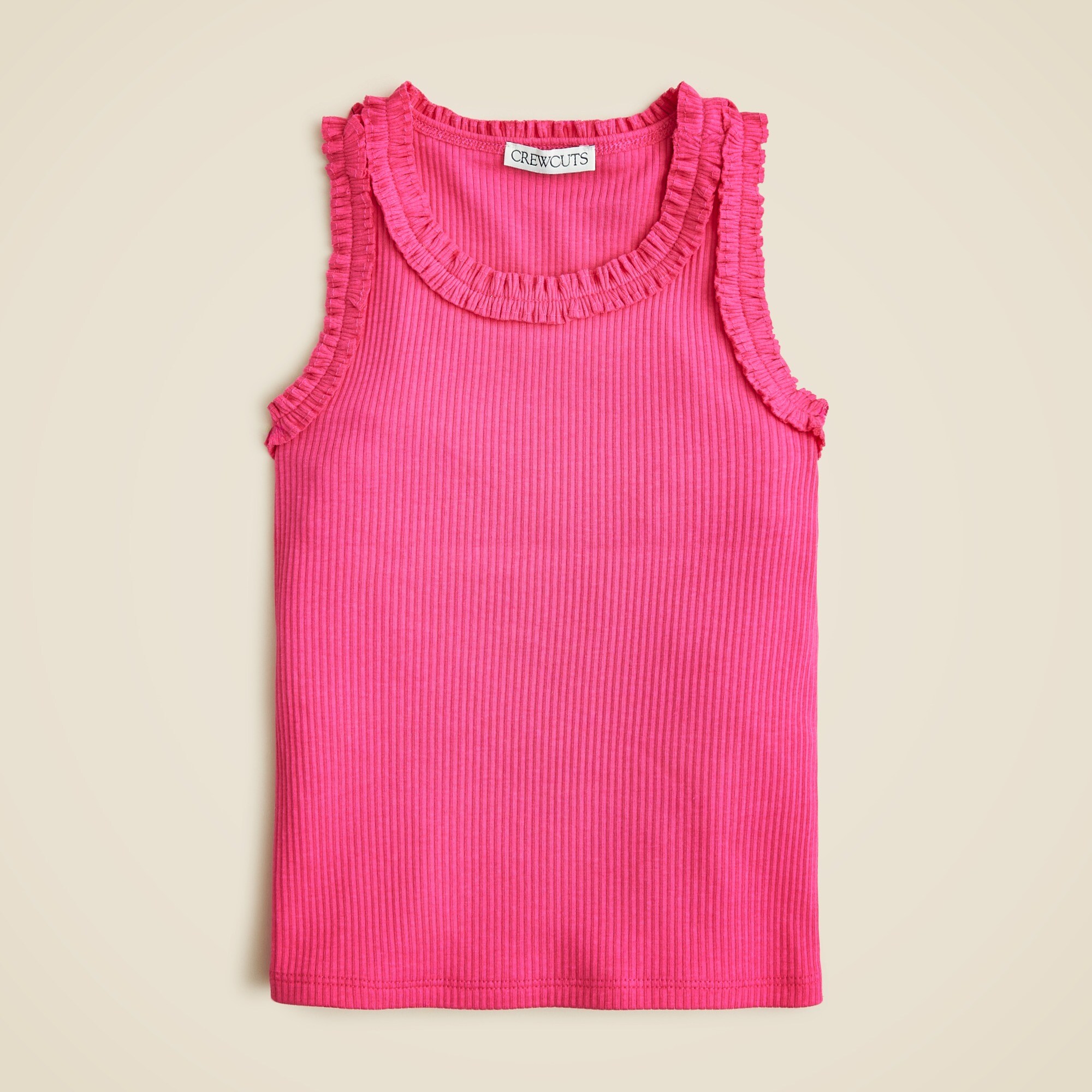 girls Girls' everyday ruffle-trim tank top in vintage rib