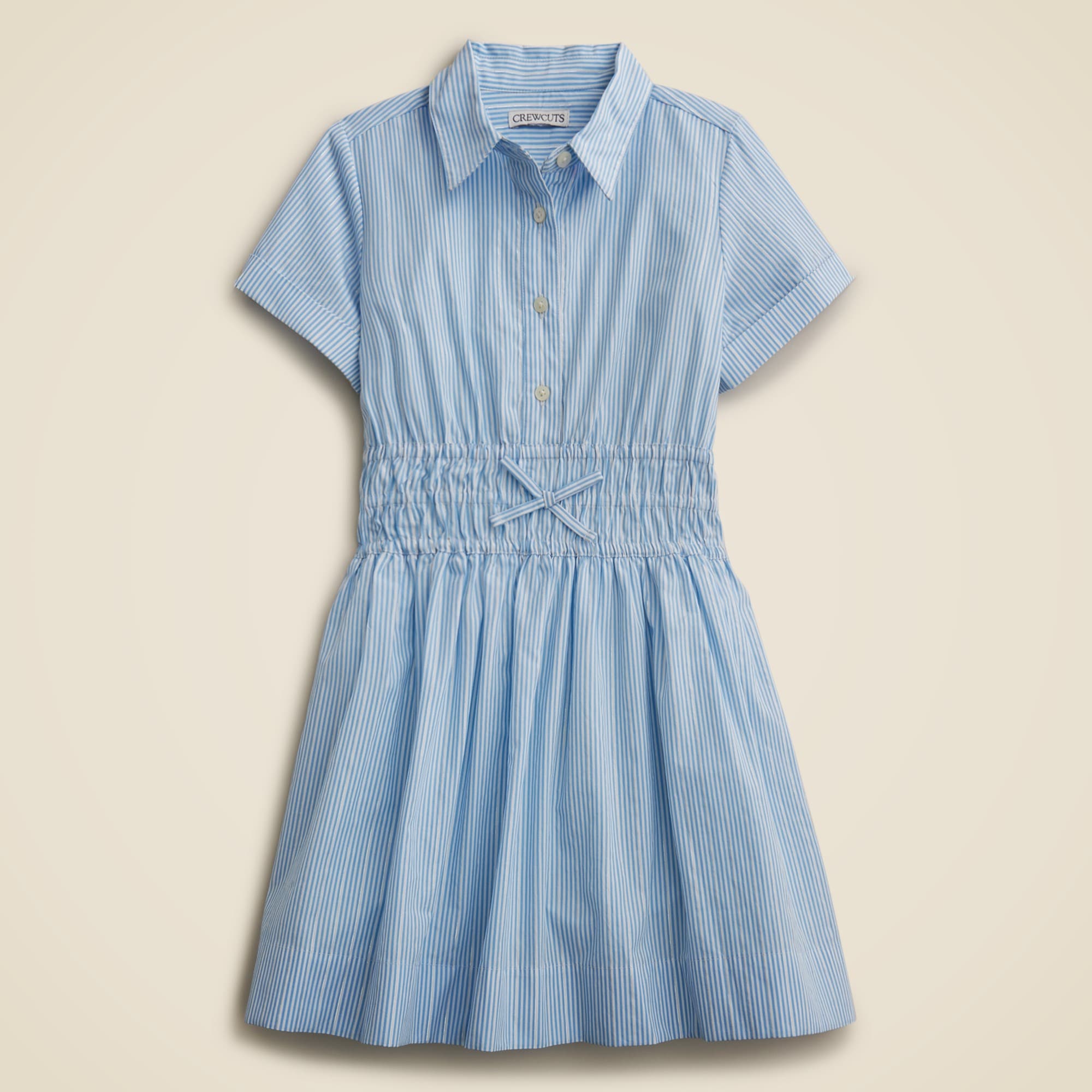 girls Girls' Elena shirtdress in cotton poplin stripe with metallic threads