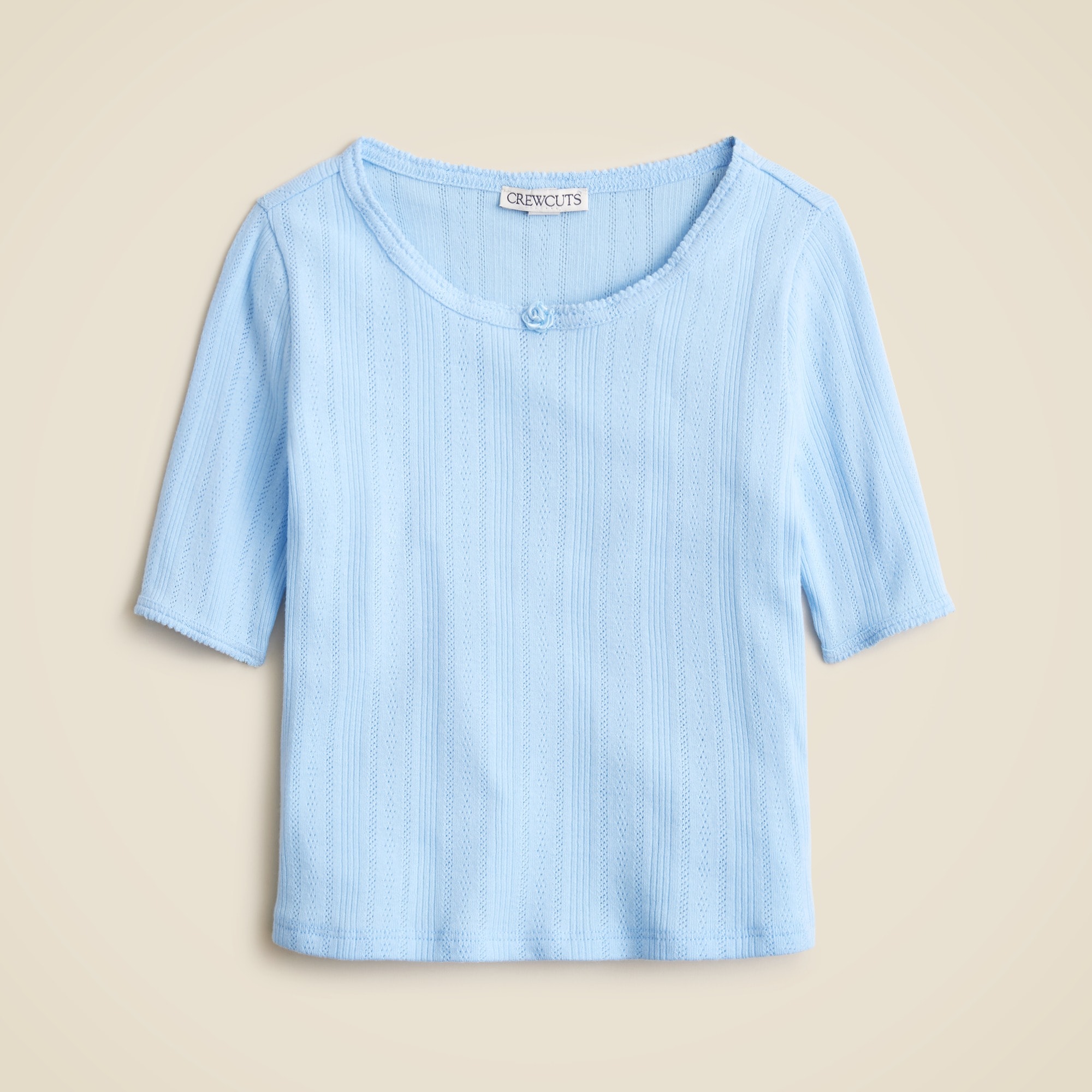 girls Girls' short-sleeve pointelle T-shirt