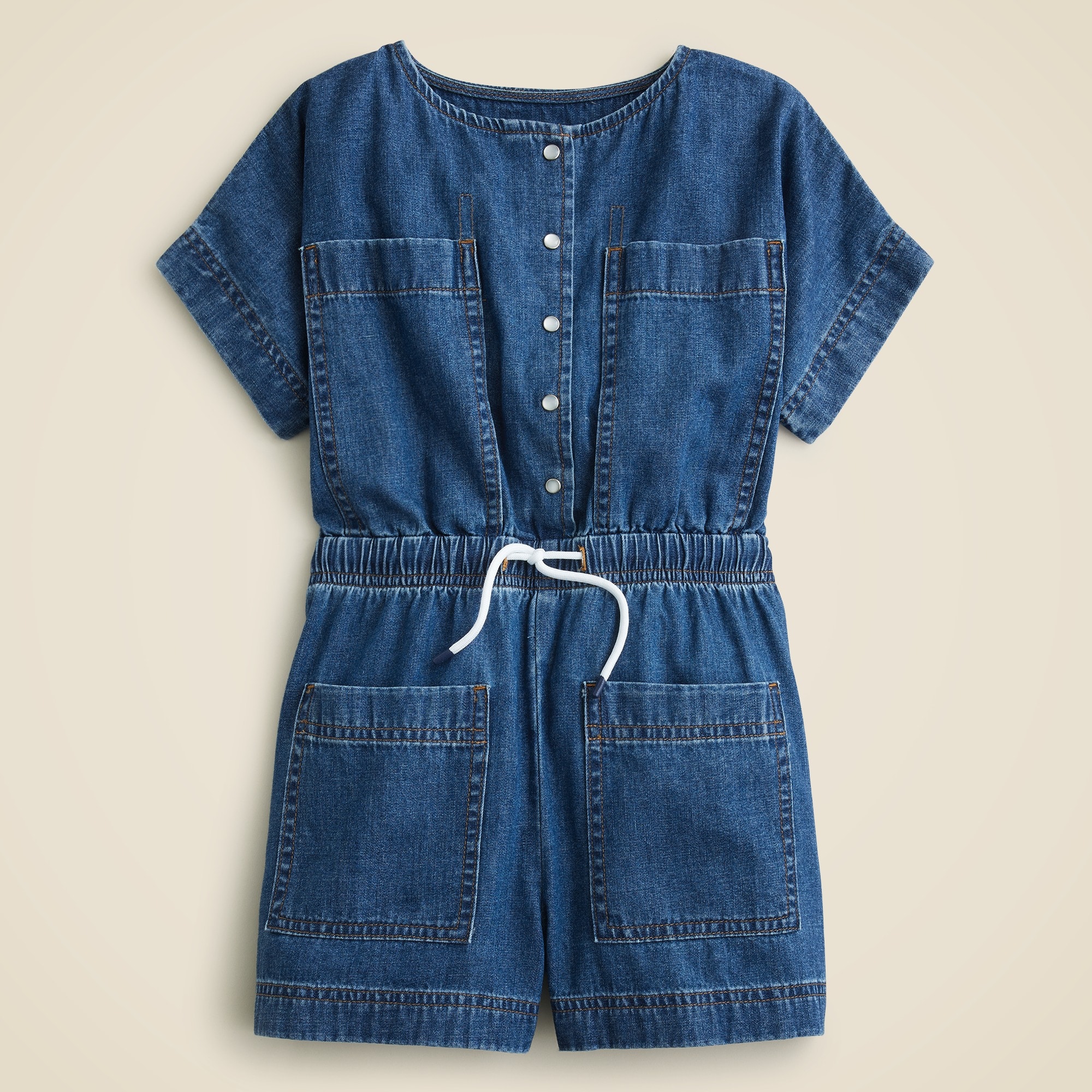 girls Girls' chambray romper