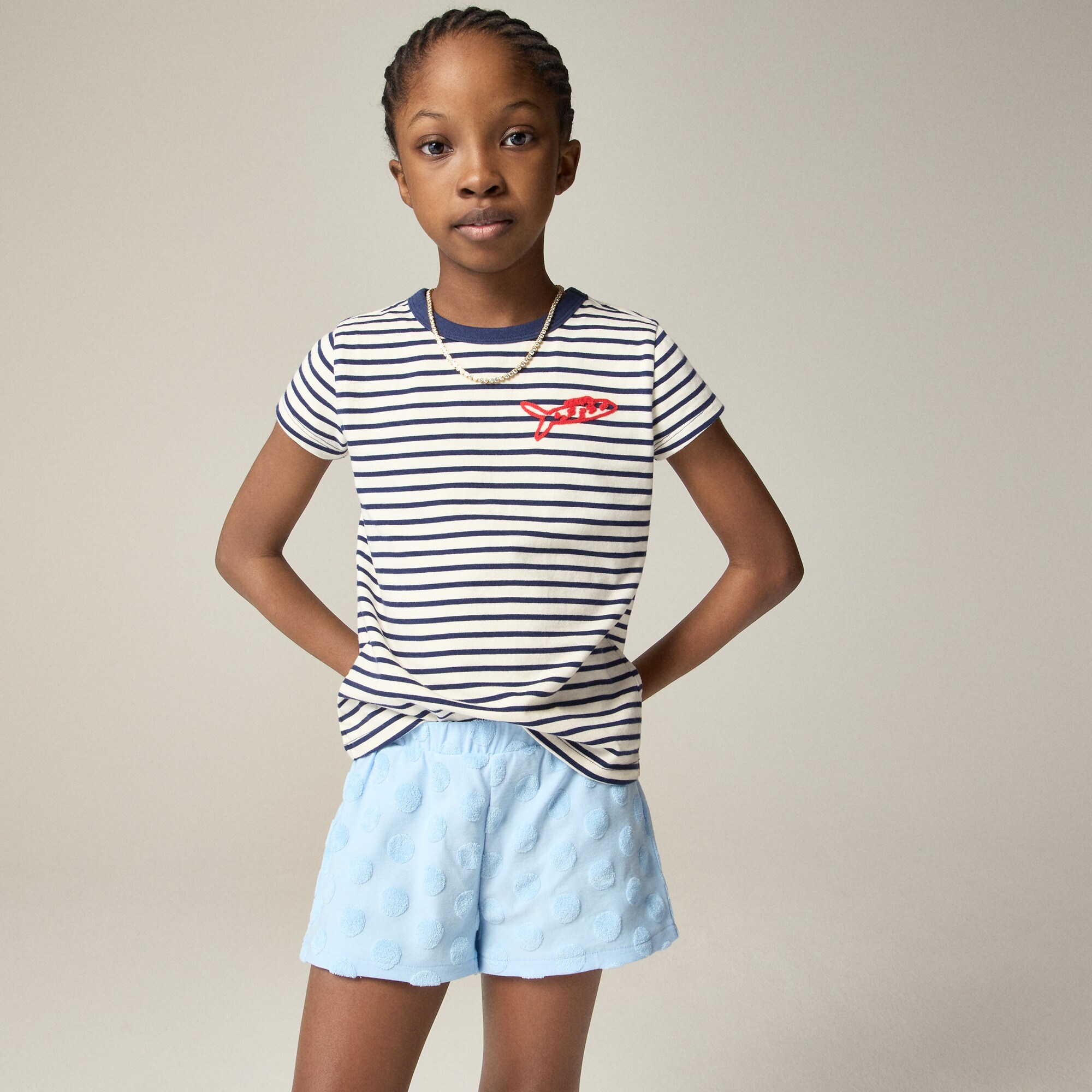Girls' critter tee with embroidery