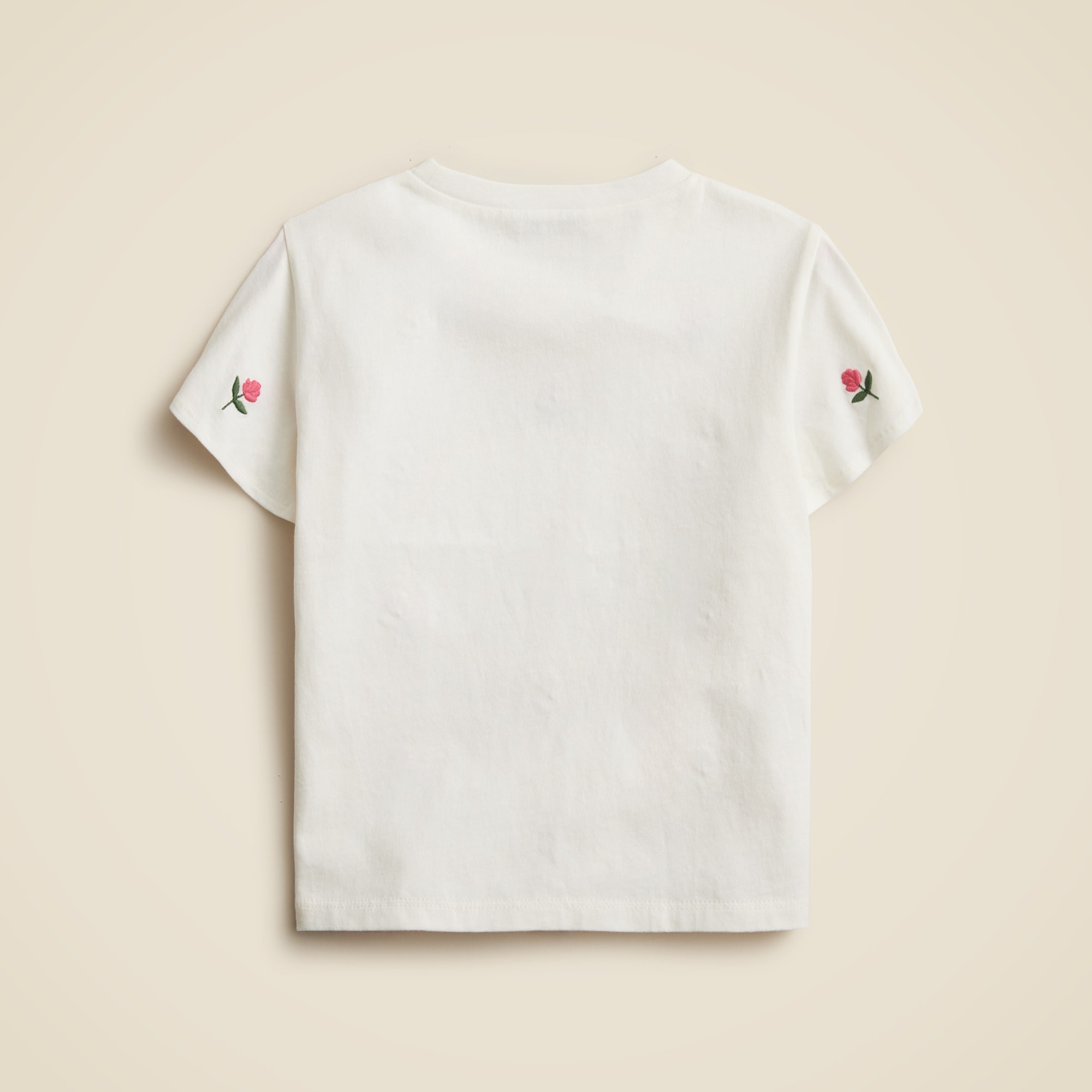 Girls' short-sleeve embroidered tulip graphic T-shirt