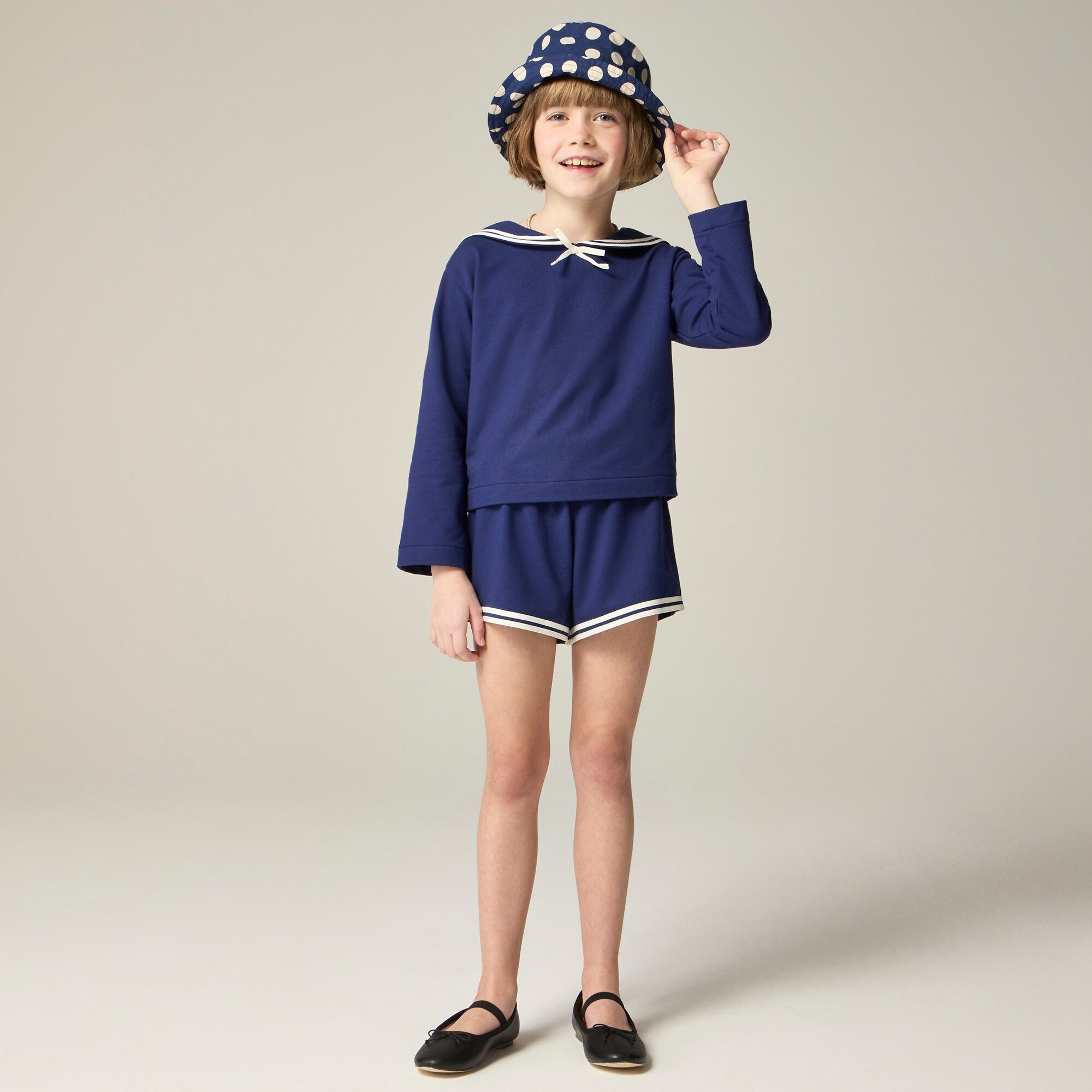 girls Girls' sailor-collar sweatshirt