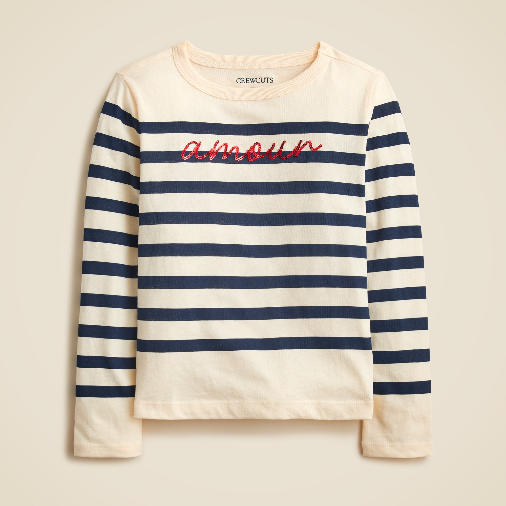  Girls' &quot;Amour&quot; graphic T-shirt with sequins