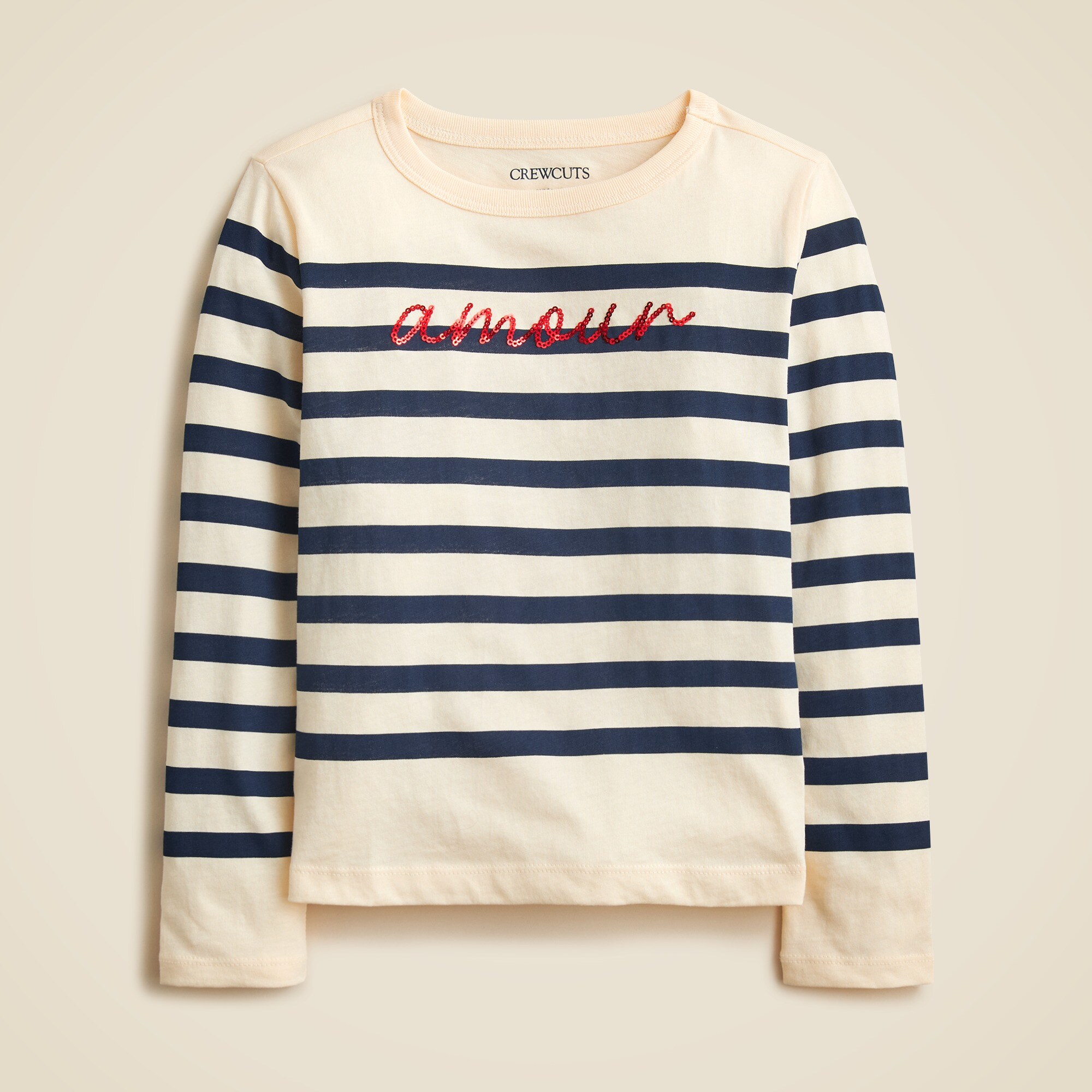  Girls' &quot;Amour&quot; graphic T-shirt with sequins