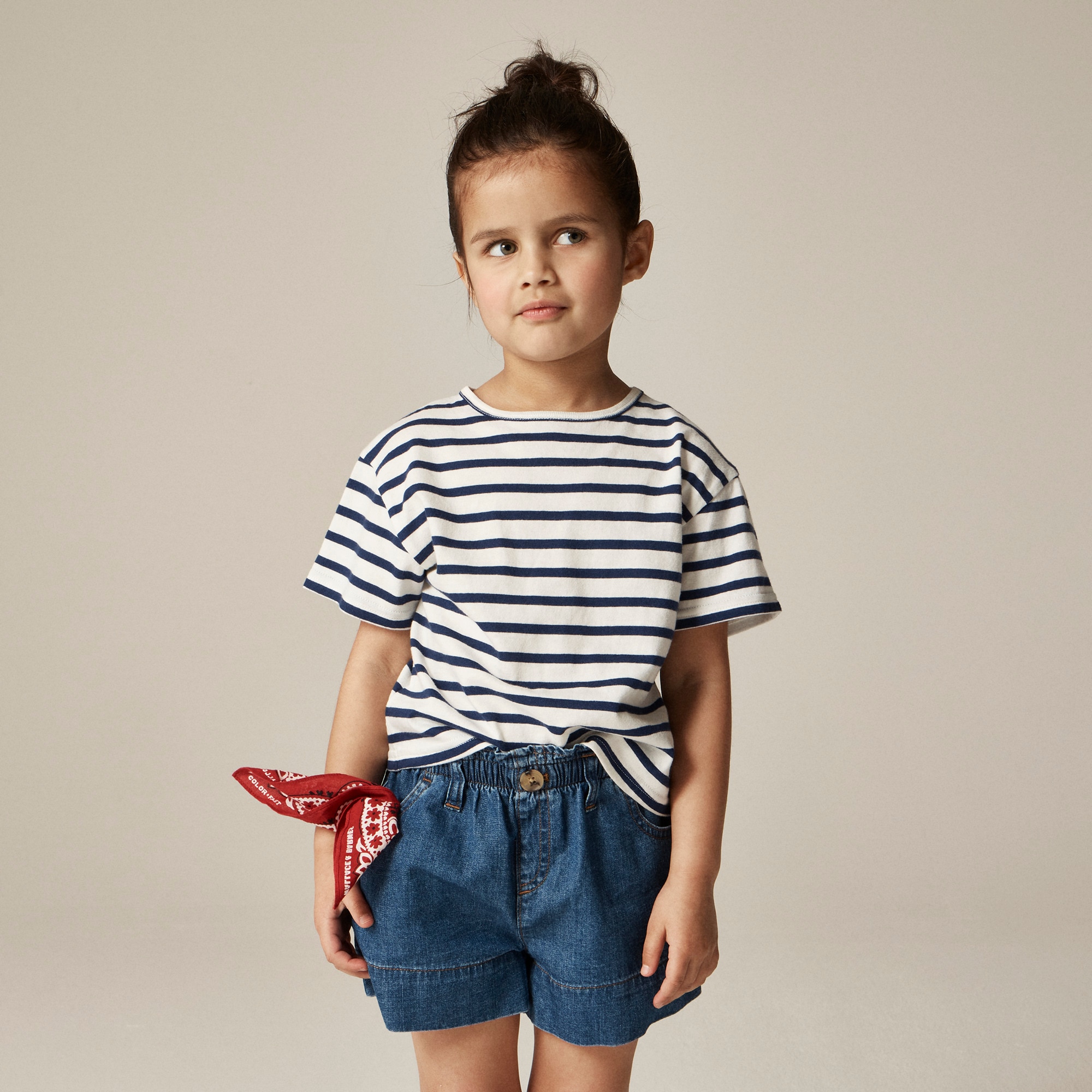  Girls' everyday T-shirt in vintage jersey