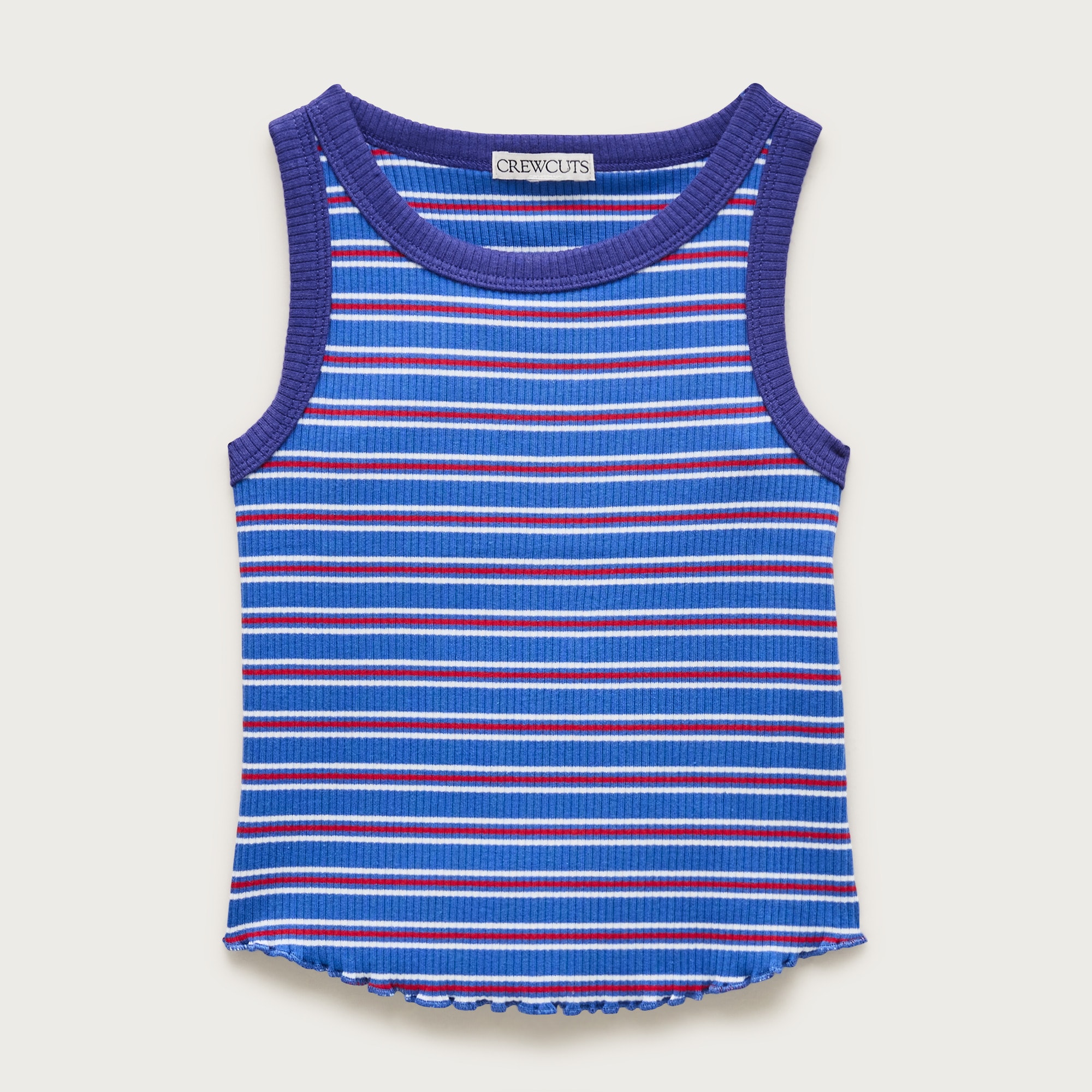 Girls' everyday tank top in vintage rib stripe