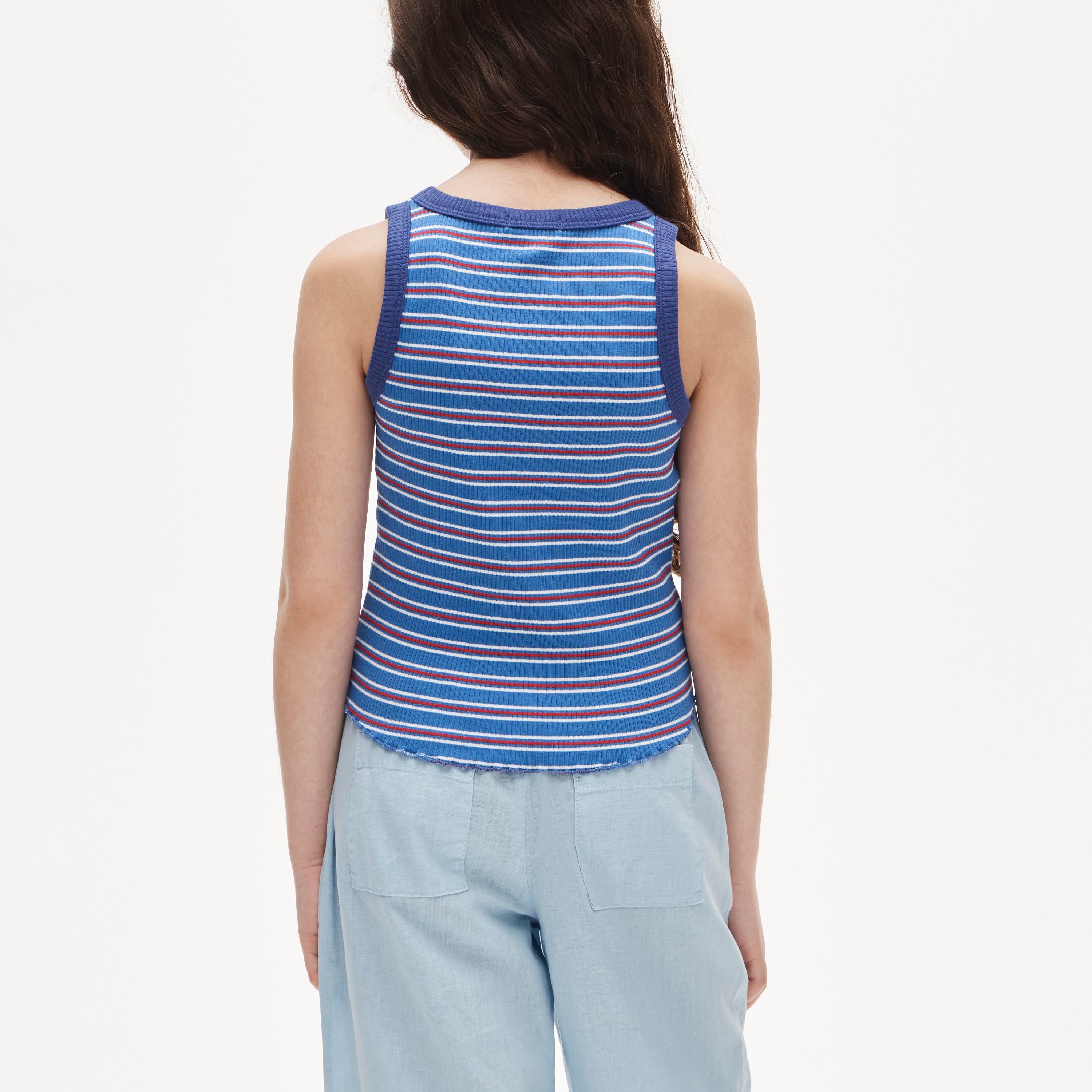 Girls' everyday tank top in vintage rib stripe